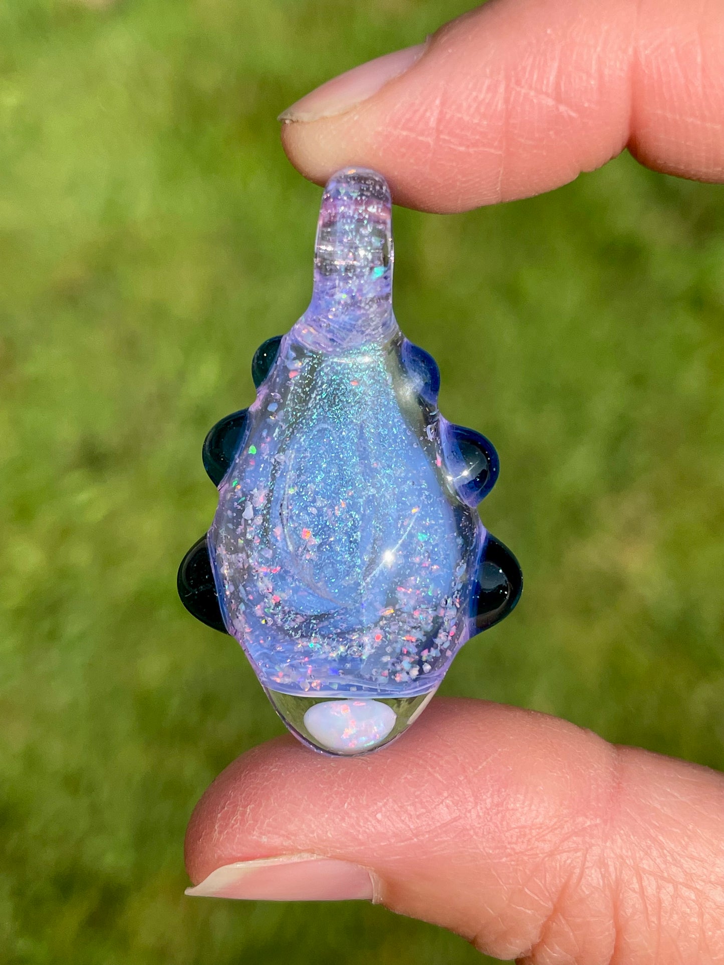 Handmade Glass Opal Dichro Pendant, Unique Birthday Gift Idea, Mystical Jewelry, Opal Pendant, Beautiful Opal Necklace, Stunning Necklace