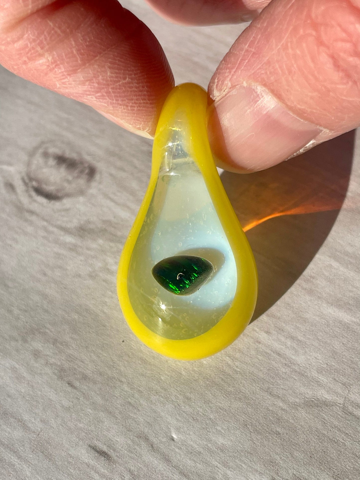 Blown Glass Necklace, Artisan Jewelry for Women, Gift for Girlfriend, Unique Gift For Daughter, Blown Glass Opal Necklace, Heady Pendant