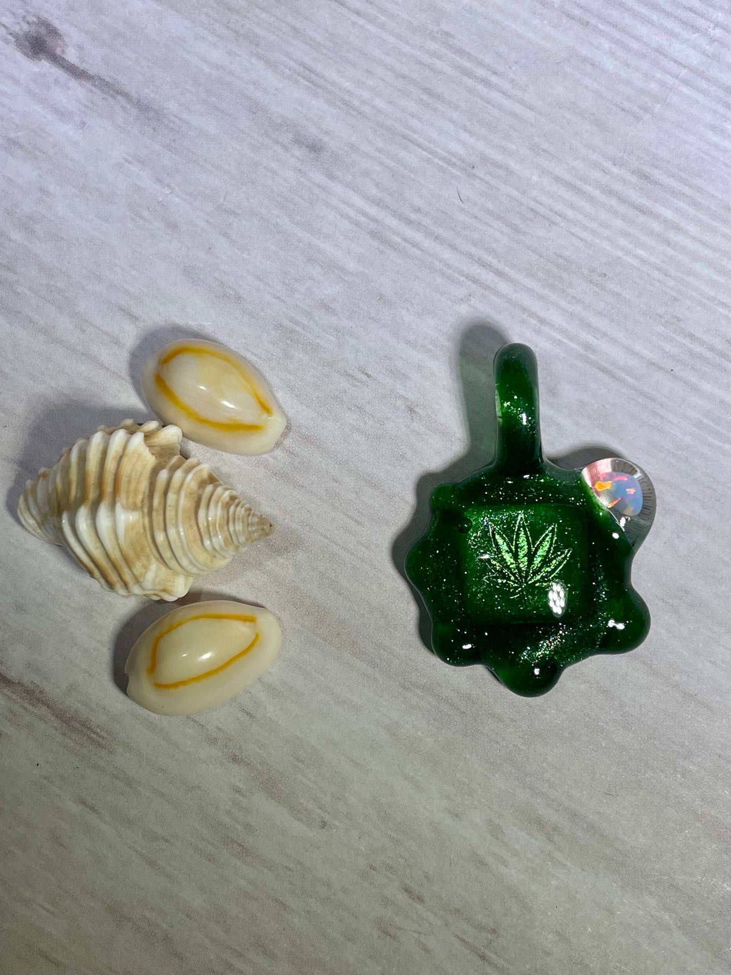 Cannabis Necklace, Birthday Gift for Women, Birthday Gift for Her, Pot Leaf Pendant for Him, Small Glass Pendant, Stoner Chick, Unique Gift