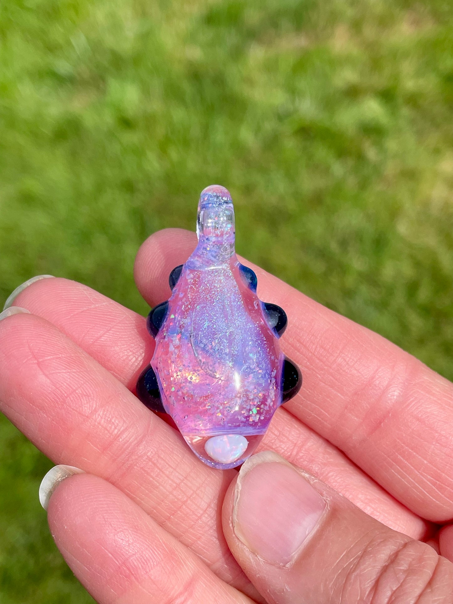 Handmade Glass Opal Dichro Pendant, Unique Birthday Gift Idea, Mystical Jewelry, Opal Pendant, Beautiful Opal Necklace, Stunning Necklace