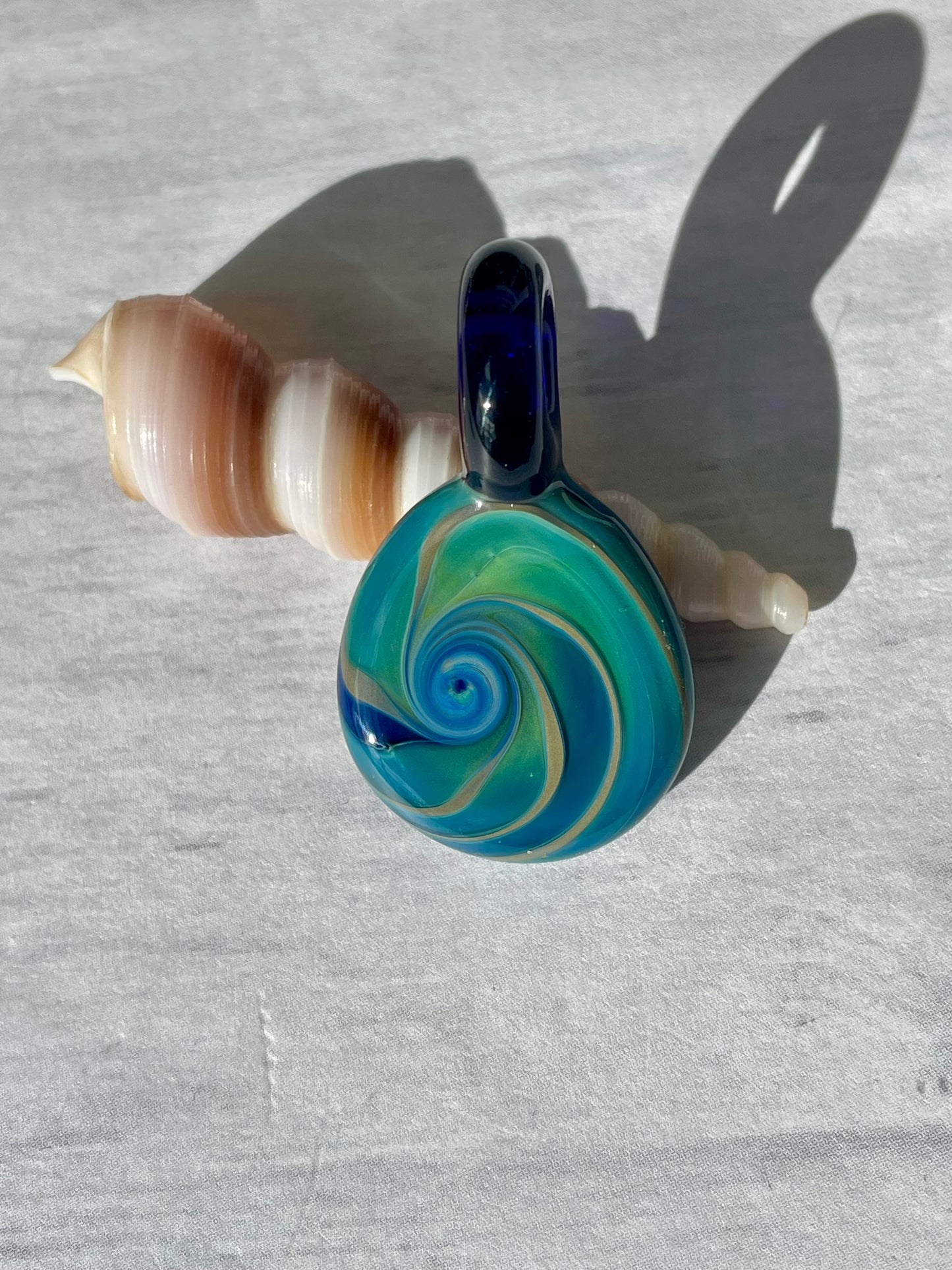 Ocean Waves Necklace for Women, Nautical Sea Glass Beach Jewelry, Blown Glass Artisan Pendant, woman birthday gift, Ocean Inspired Gift Idea