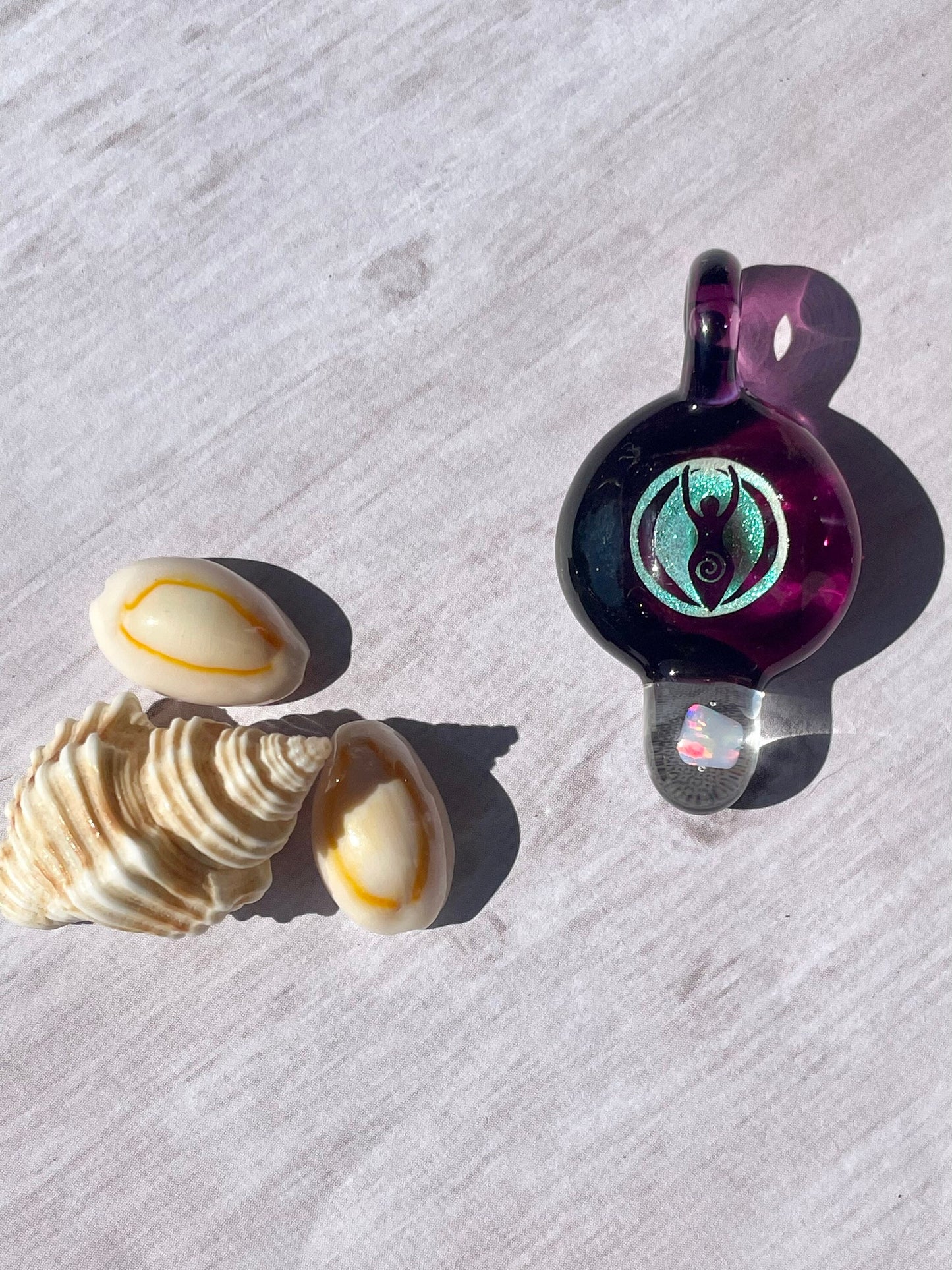 Sacred Goddess Pendant, Empowered Feminine Energy, Small Glass Necklace, Birthday Present for sister, Boho Necklace for her, Wiccan Woman