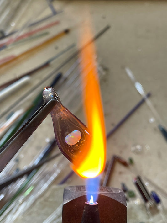 Handmade Beautiful Opal Necklace, Small Glass Pendant, Gemstone Jewelry, Mystical Pendant for her, Unique Birthday Gift, Gift for Graduate