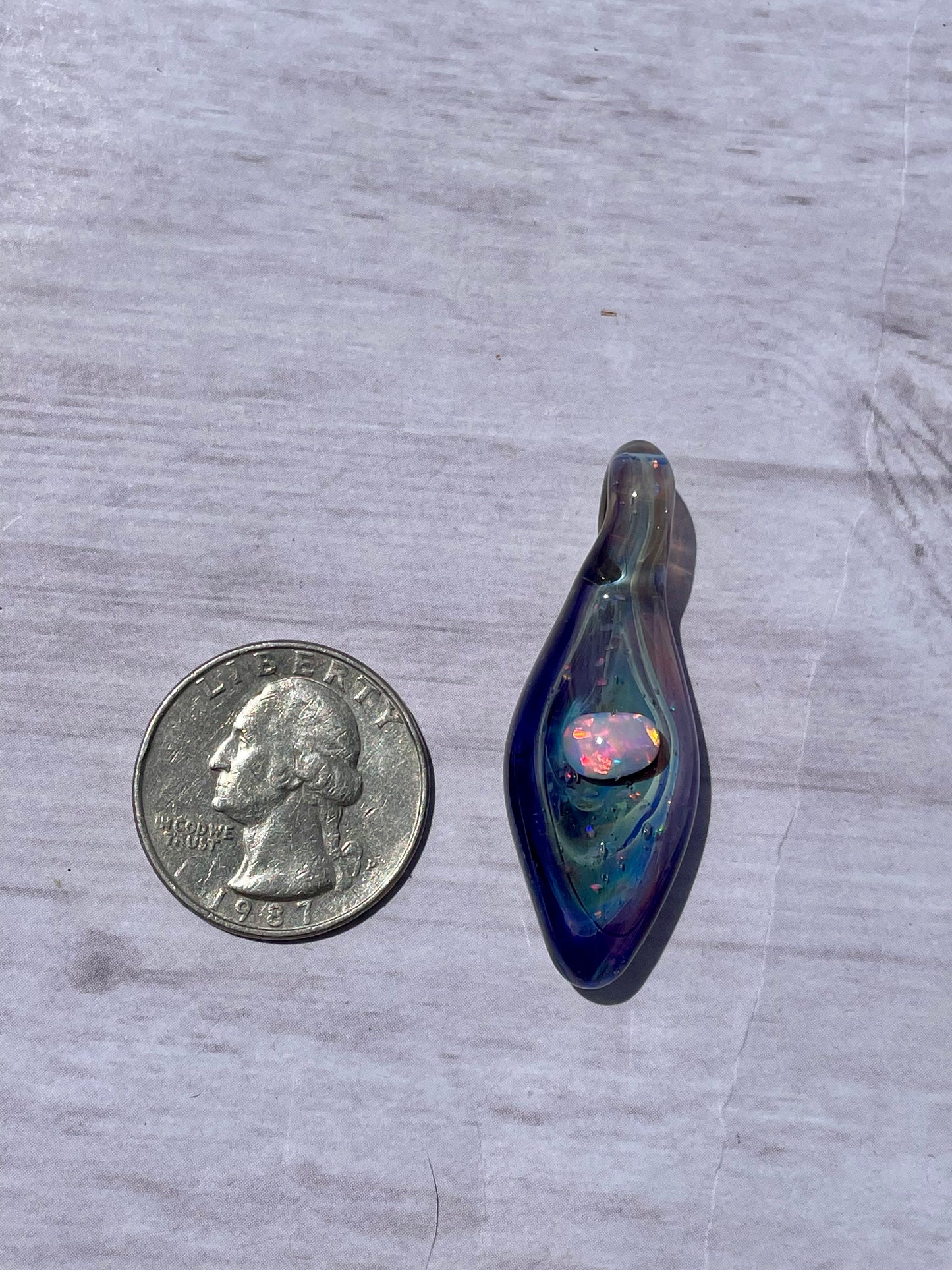 Handmade Beautiful Opal Necklace, Small Glass Pendant, Gemstone Jewelry, Mystical Pendant for her, Unique Birthday Gift, Gift for Graduate