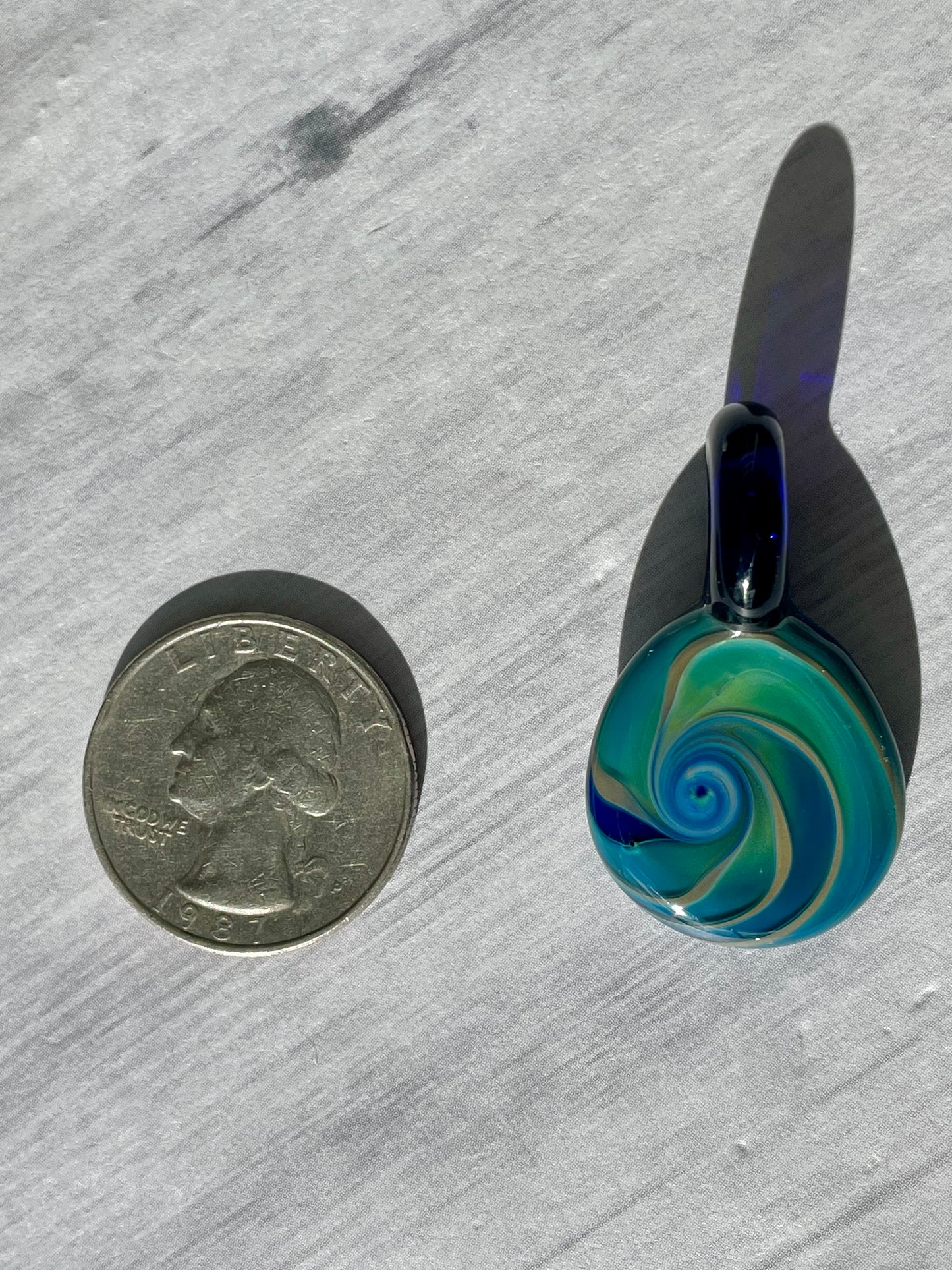 Ocean Waves Necklace for Women, Nautical Sea Glass Beach Jewelry, Blown Glass Artisan Pendant, woman birthday gift, Ocean Inspired Gift Idea
