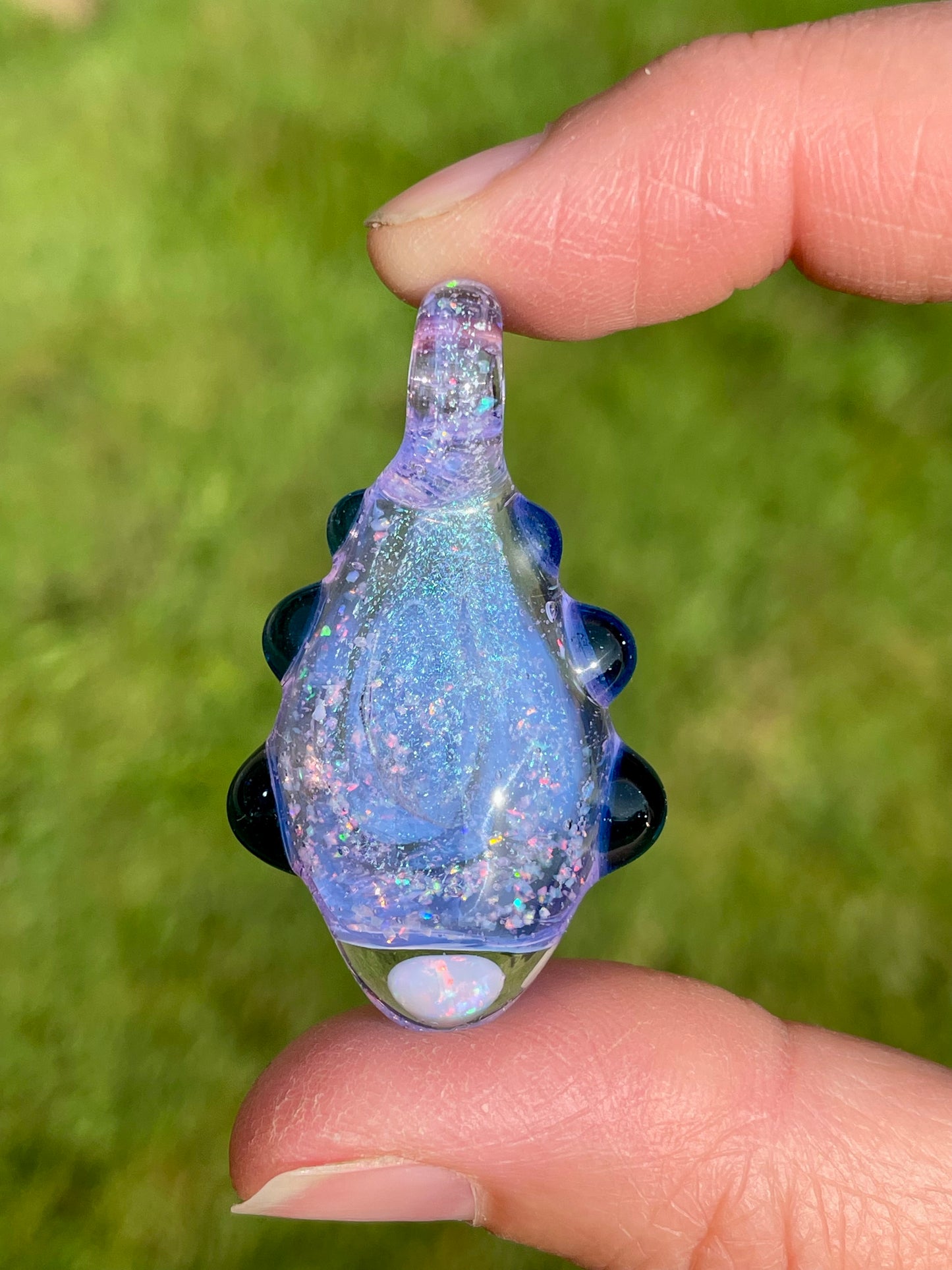 Handmade Glass Opal Dichro Pendant, Unique Birthday Gift Idea, Mystical Jewelry, Opal Pendant, Beautiful Opal Necklace, Stunning Necklace