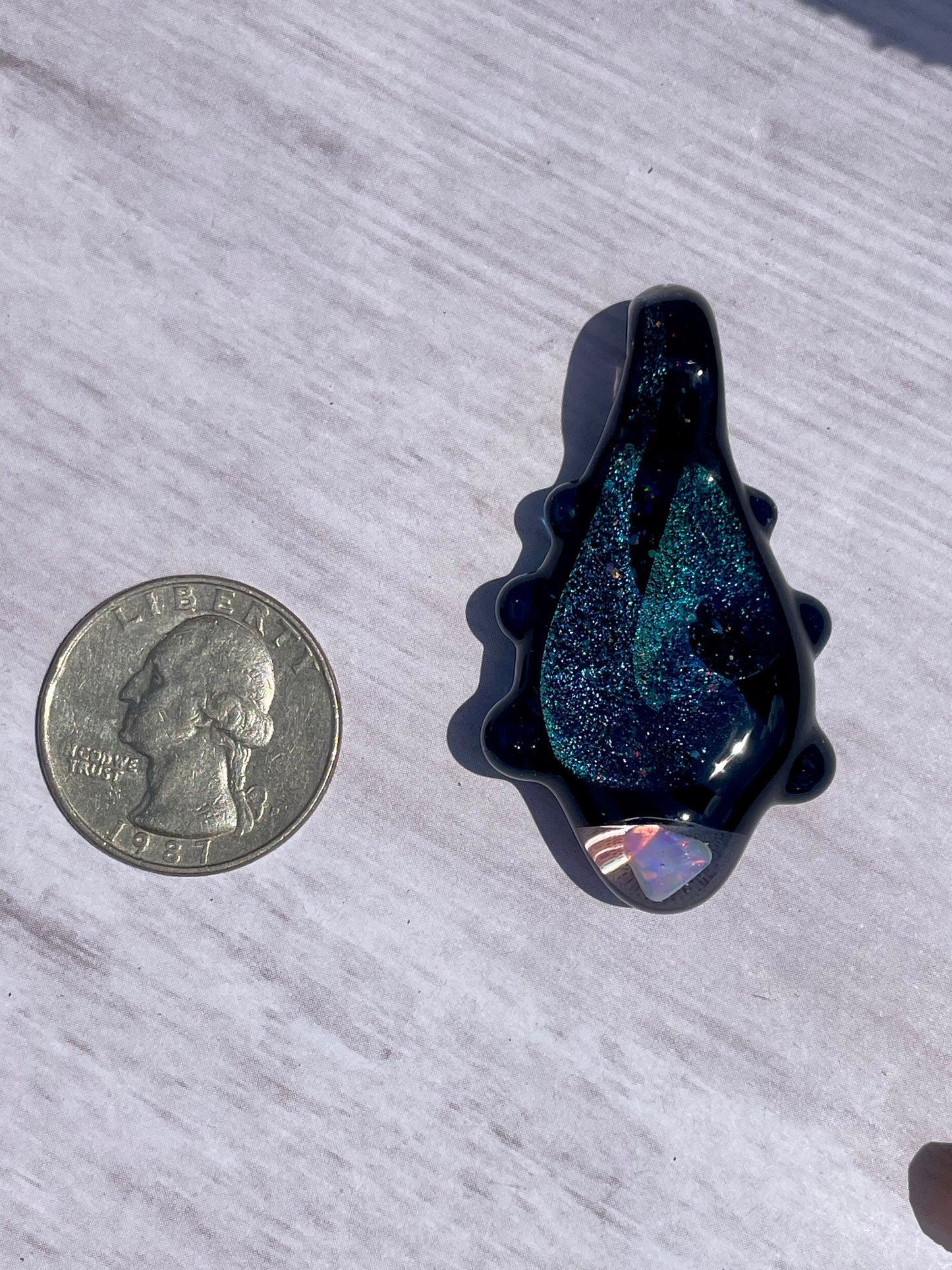 Handmade Glass Opal Dichro Pendant, Unique Birthday Gift Idea, Mystical Jewelry, Opal Pendant, Beautiful Opal Necklace, Stunning Necklace