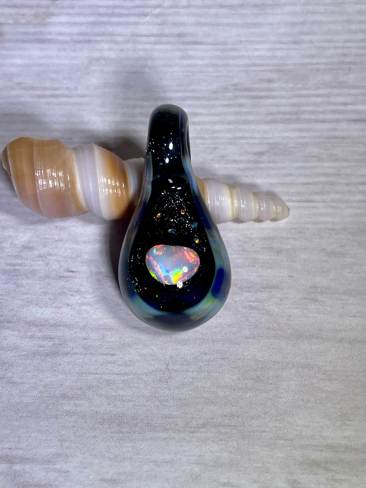 Handmade Small Glass Opal Pendant, Jewelry Gift, Opal Necklace, Birthday Gift, Mothers Day Gift, Pendant Necklaces, Gemstone Jewelry, Easter