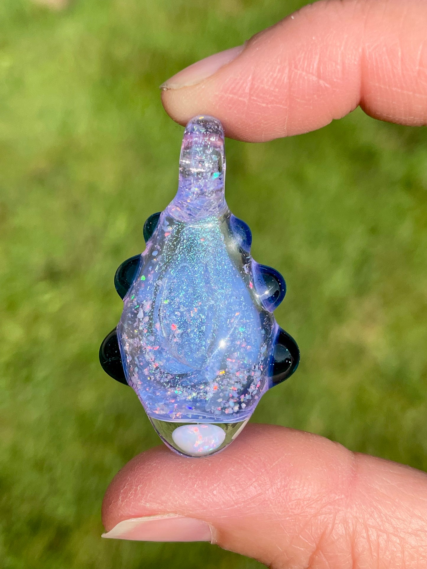 Handmade Glass Opal Dichro Pendant, Unique Birthday Gift Idea, Mystical Jewelry, Opal Pendant, Beautiful Opal Necklace, Stunning Necklace