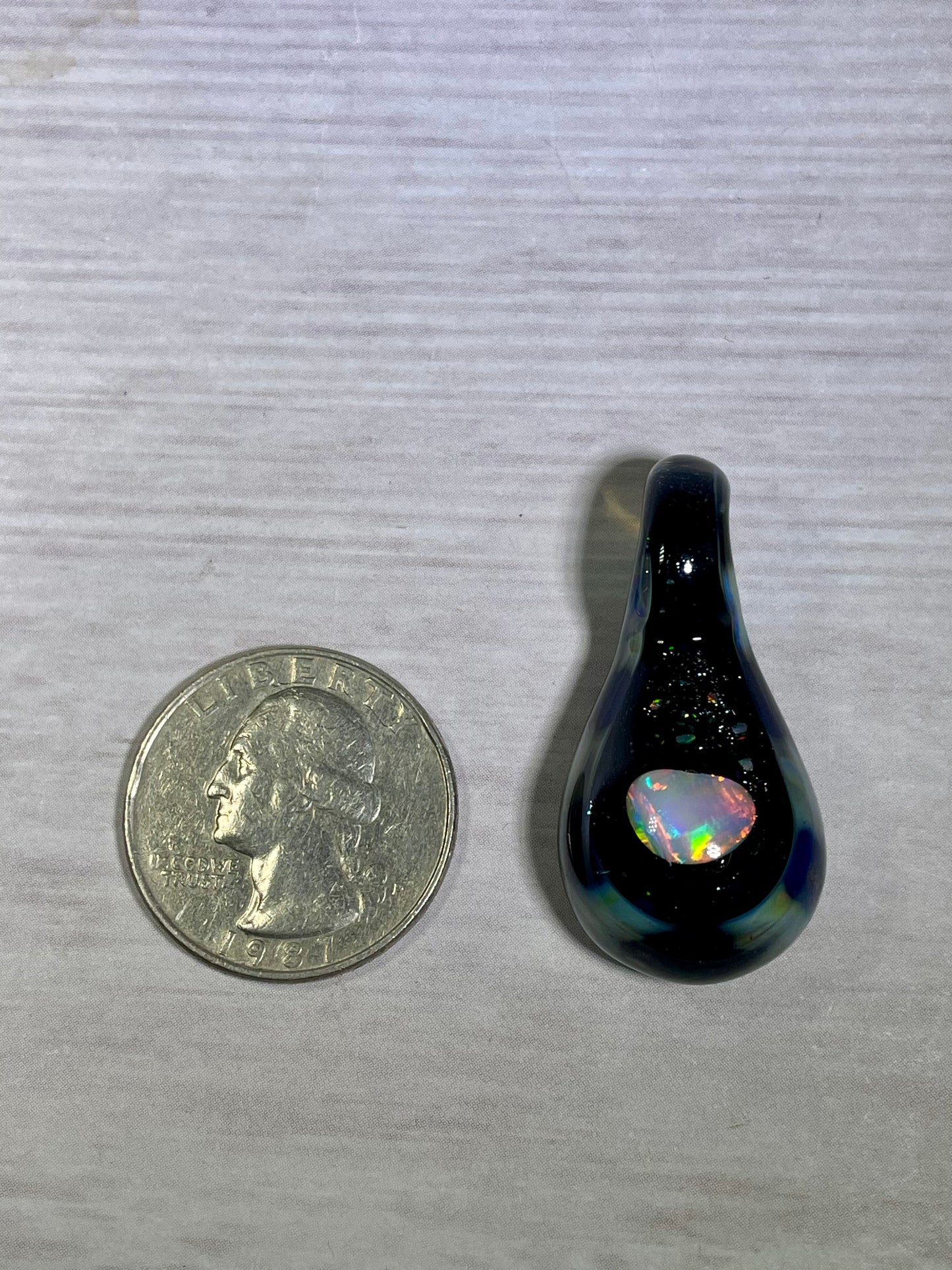 Handmade Small Glass Opal Pendant, Jewelry Gift, Opal Necklace, Birthday Gift, Mothers Day Gift, Pendant Necklaces, Gemstone Jewelry, Easter