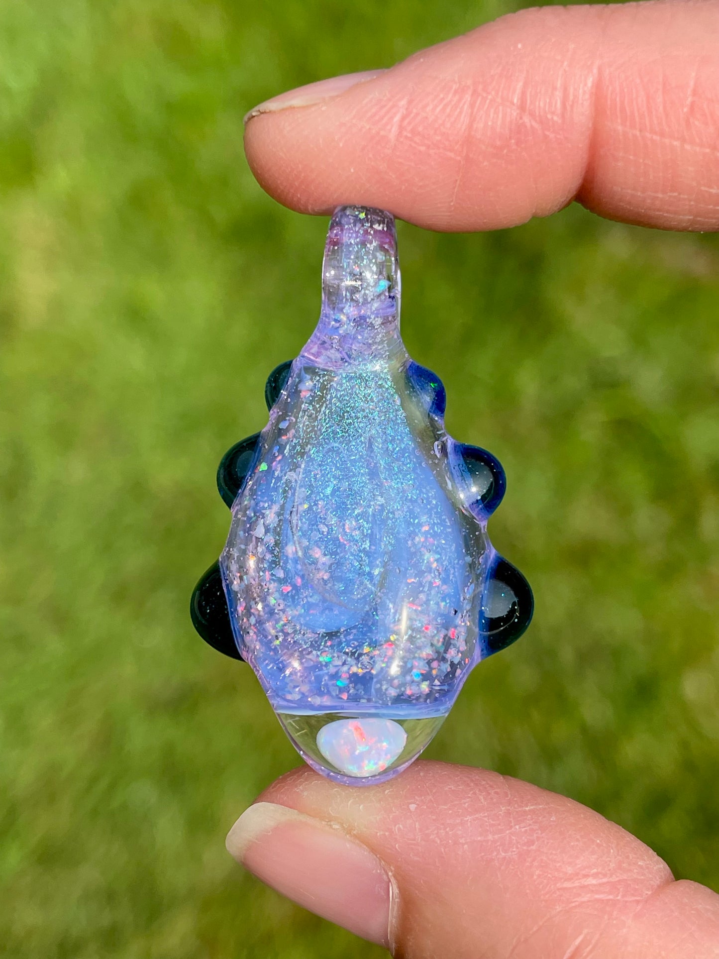 Handmade Glass Opal Dichro Pendant, Unique Birthday Gift Idea, Mystical Jewelry, Opal Pendant, Beautiful Opal Necklace, Stunning Necklace