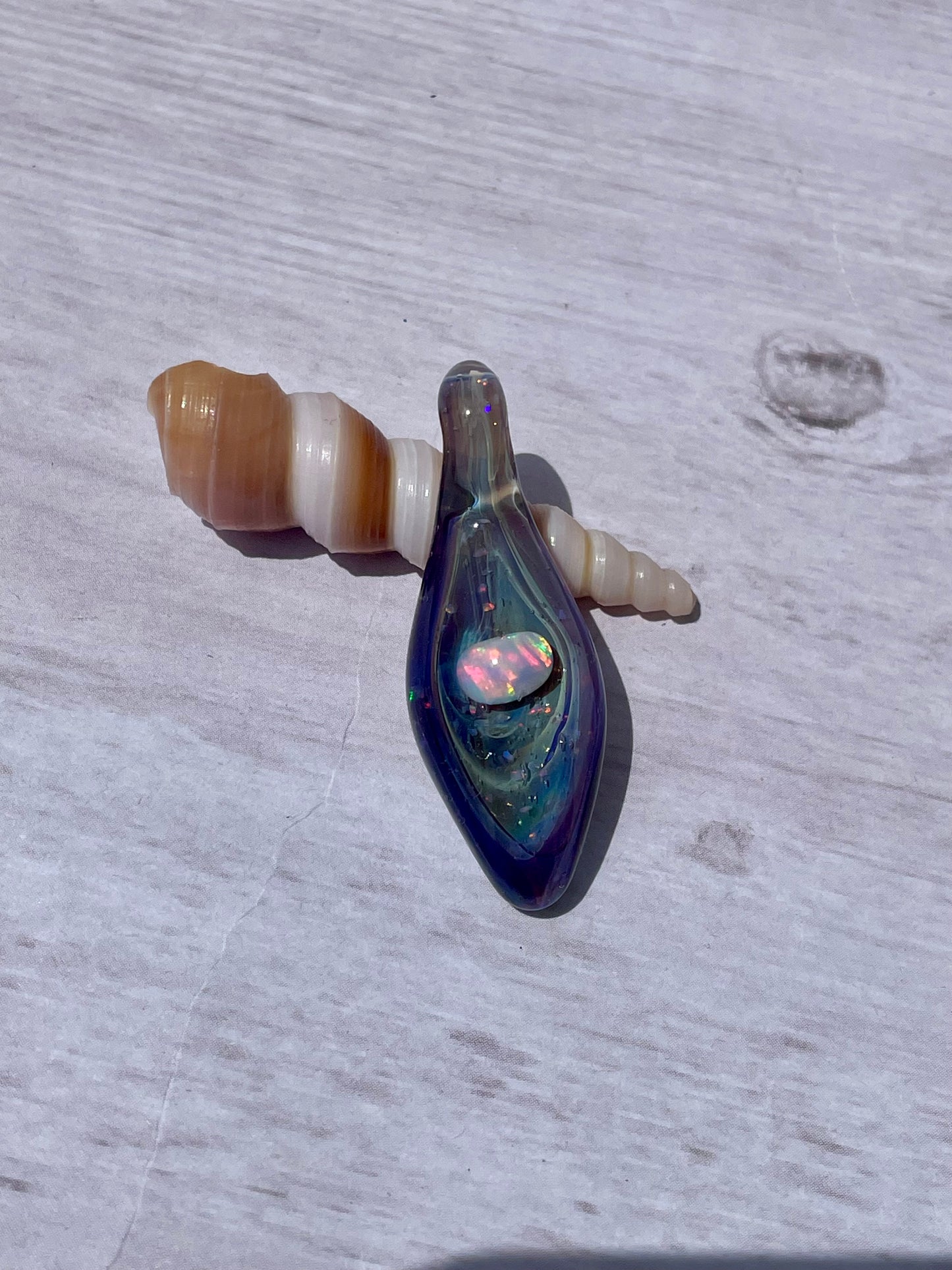 Handmade Beautiful Opal Necklace, Small Glass Pendant, Gemstone Jewelry, Mystical Pendant for her, Unique Birthday Gift, Gift for Graduate