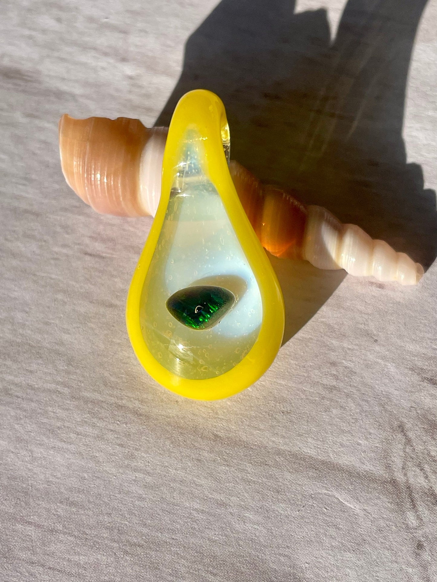 Blown Glass Necklace, Artisan Jewelry for Women, Gift for Girlfriend, Unique Gift For Daughter, Blown Glass Opal Necklace, Heady Pendant