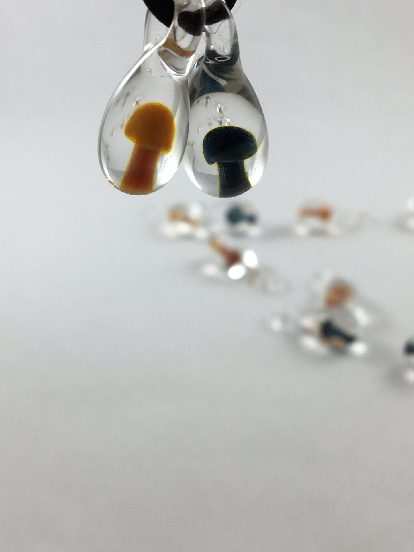 Blown Glass Mushroom Pendant Necklace, Nature Lover, Lampwork Necklace, Glass Mushroom, Shroom Necklace, gift for gardener, Gift for anyone