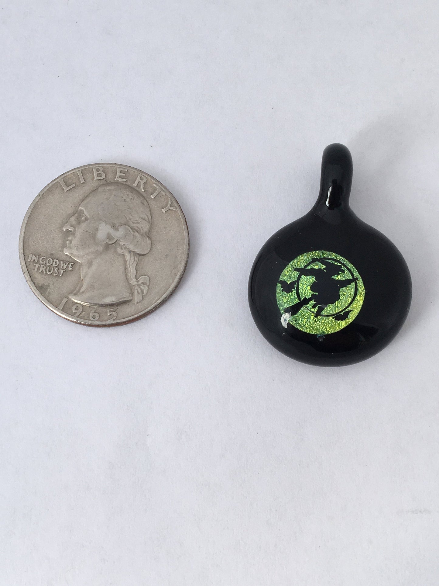 Witch Necklace, Witch Jewelry, Blown Glass Dichroic Pendant for women, Gift for her, Halloween jewelry, Wiccan Gift for teen sister, witch