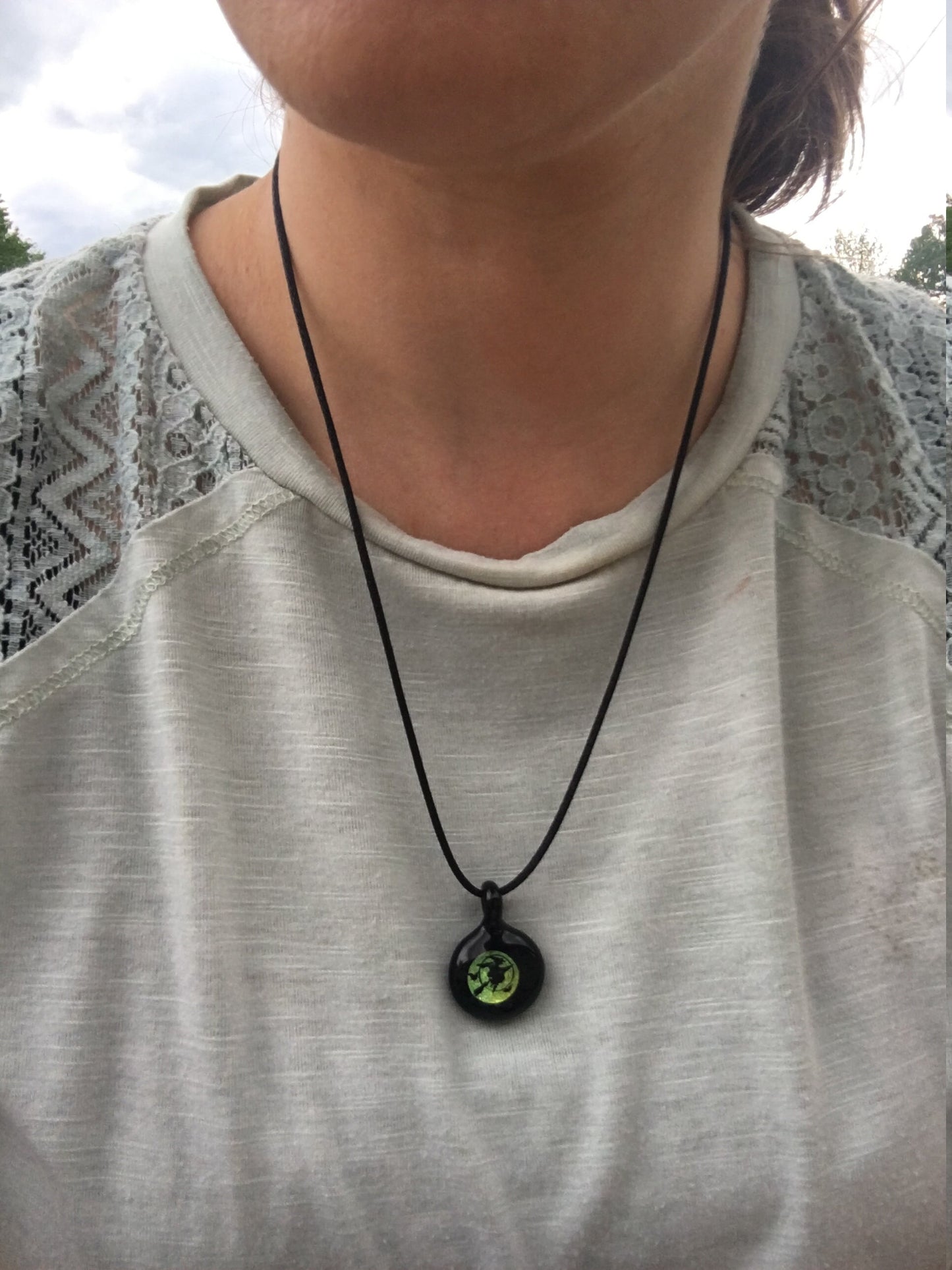 Witch Necklace, Witch Jewelry, Blown Glass Dichroic Pendant for women, Gift for her, Halloween jewelry, Wiccan Gift for teen sister, witch