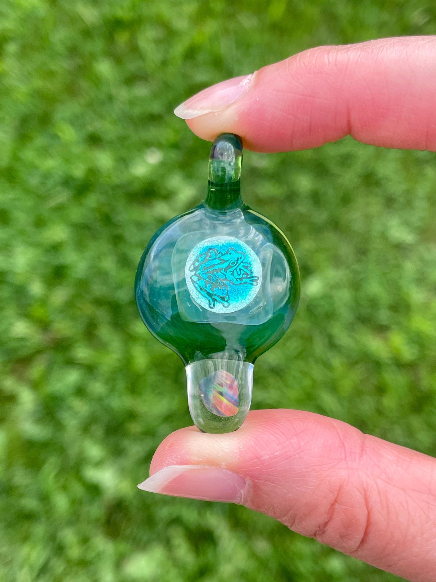 Blown Glass Opal Pendant Necklace, Tree Frog Jewelry, Boro Glass Jewelry, Frog lover Gift for her, birthday gift for daughter, Green Jewelry