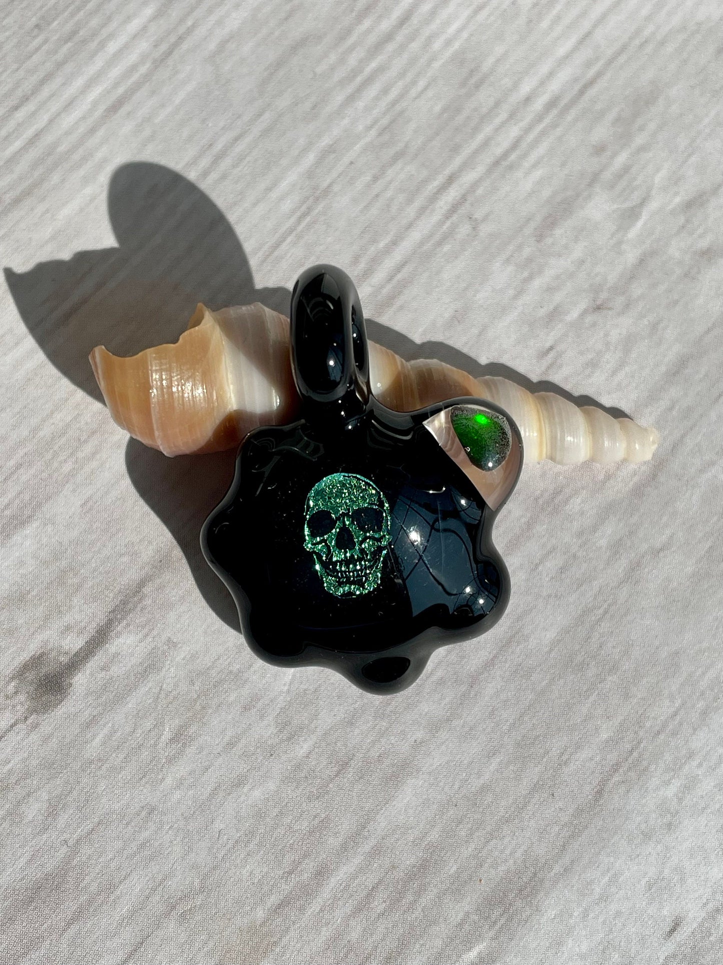 Blown Glass Skull Necklace for him, Skull Gifts, Skull jewelry for men, birthday gift from son, skull lover, Skull jewelry gift for brother