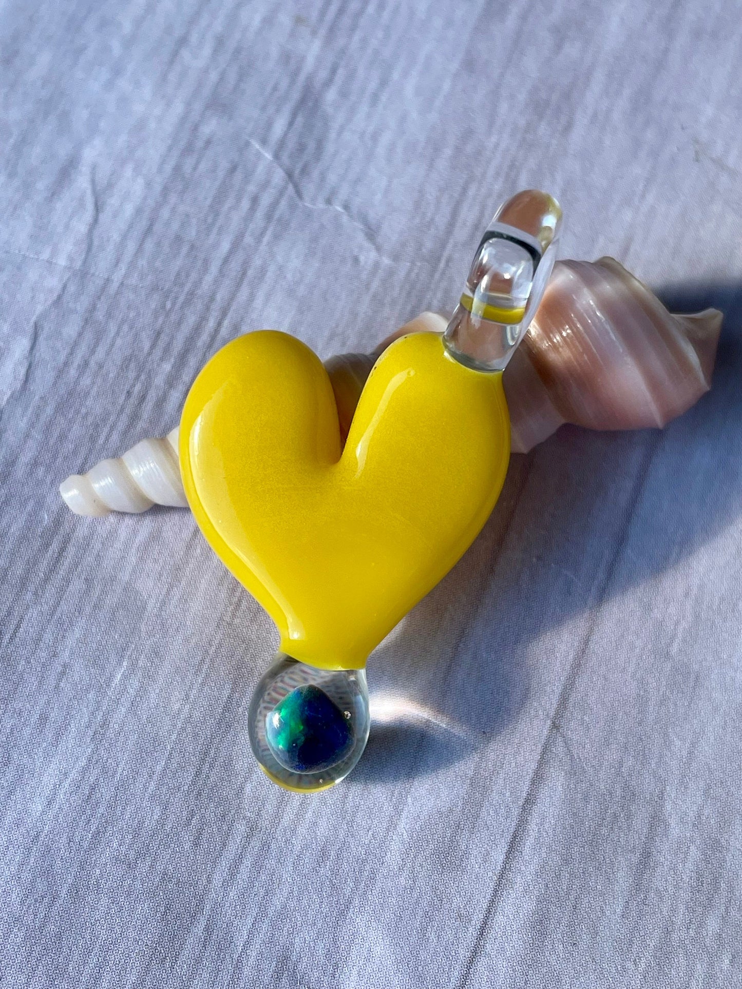 Glass Heart Pendant Opal Necklace for Her, Simple Heart Jewelry, October Birthstone, Anniversary Gift, gift for wife, gift for girlfriend