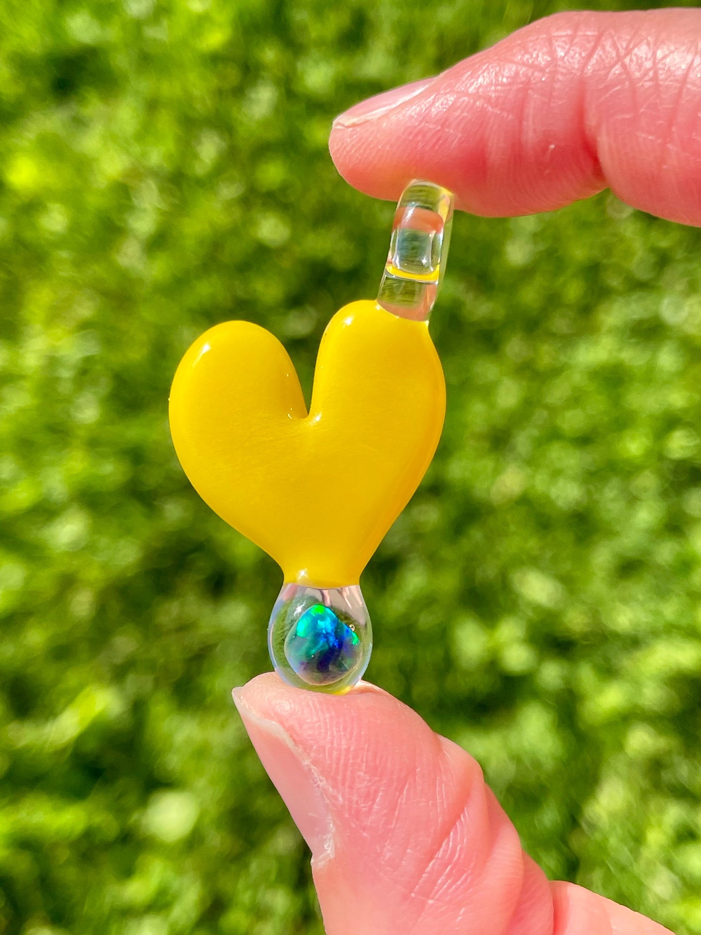 Glass Heart Pendant Opal Necklace for Her, Simple Heart Jewelry, October Birthstone, Anniversary Gift, gift for wife, gift for girlfriend