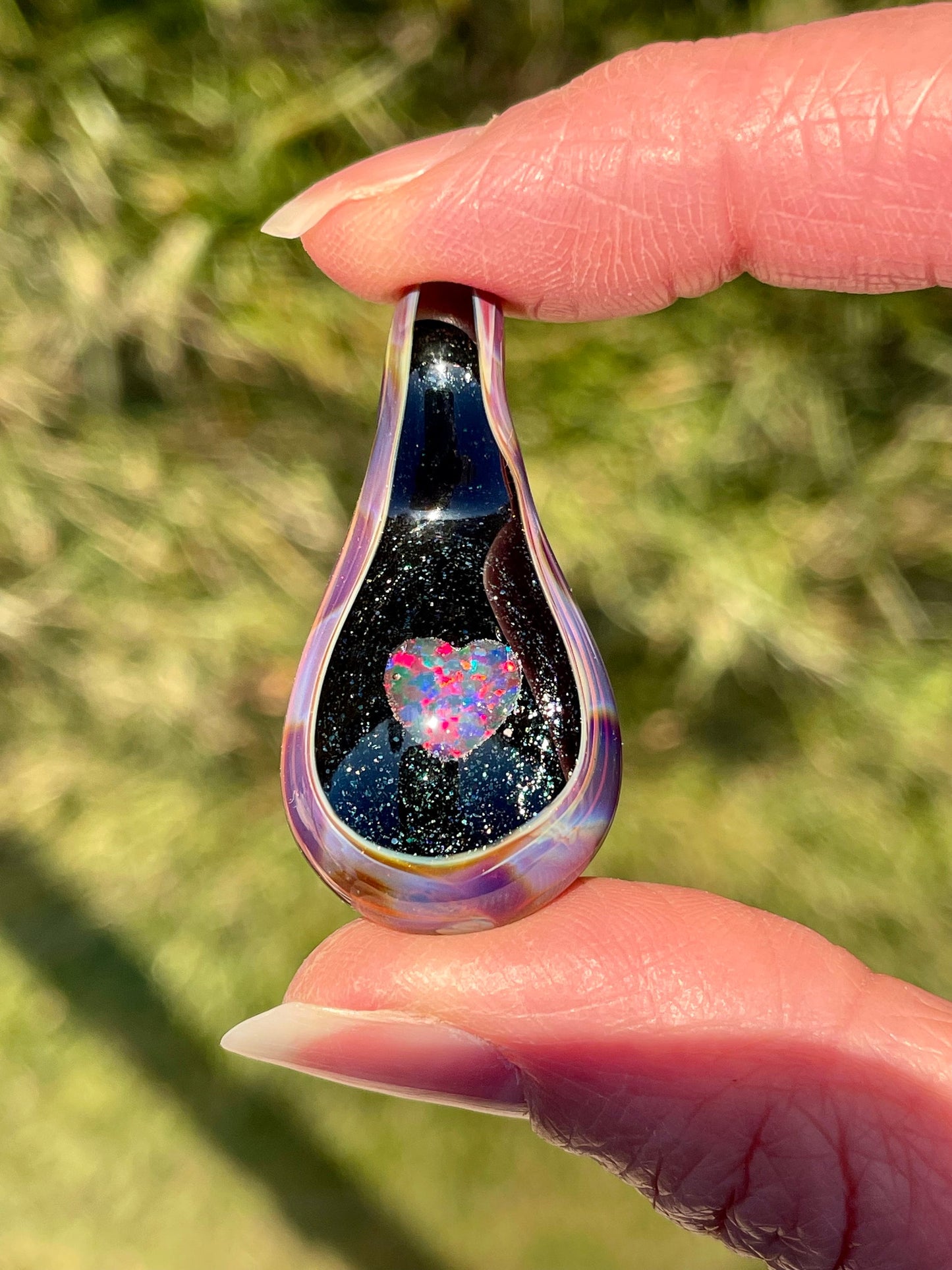 Heart Opal Pendant, Pendant Necklaces, Handmade Heart Jewelry, Mothers Day Gift for her, Floating Heart, Gemstone Jewelry, Easter Gift Idea