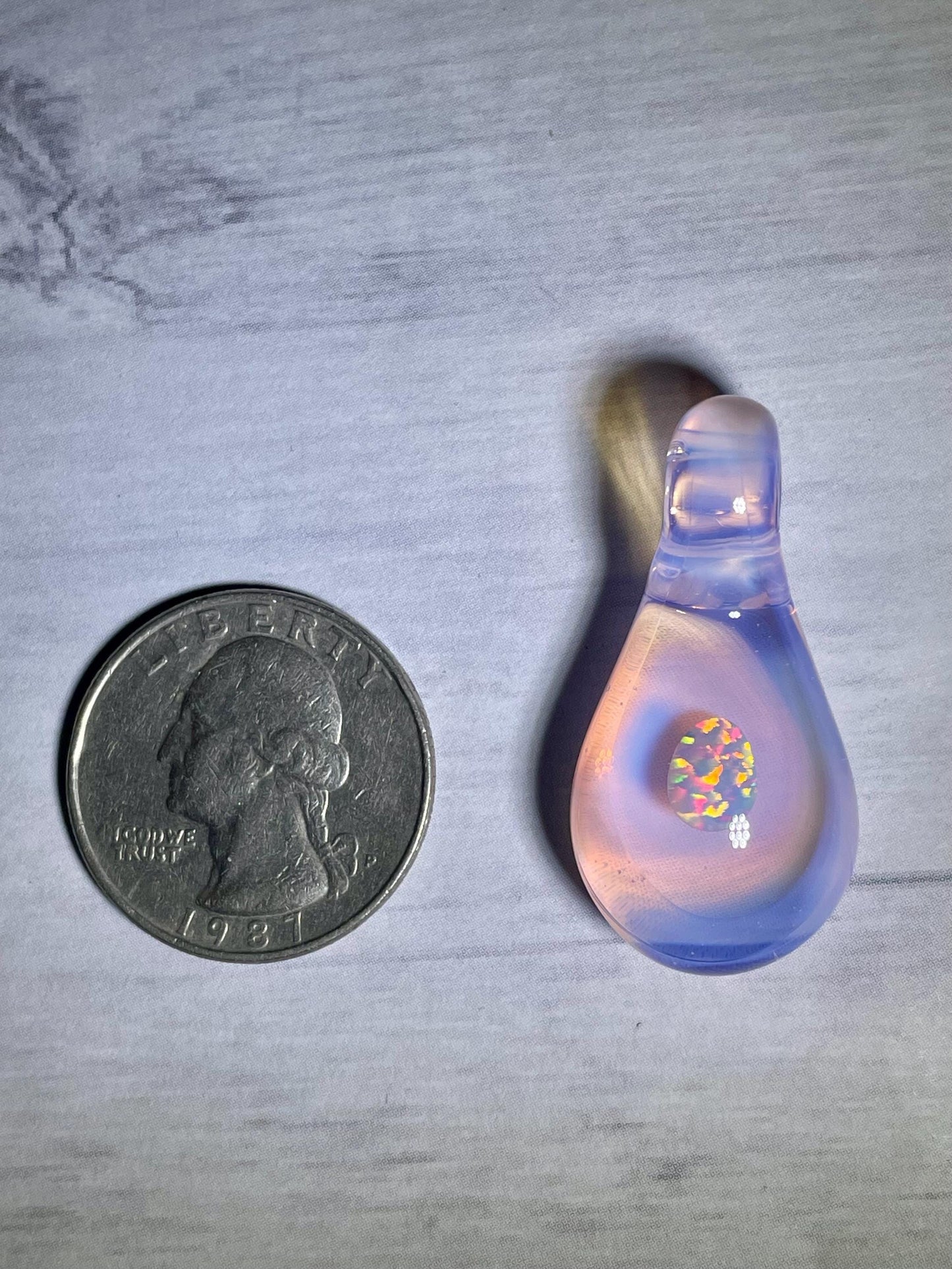 Small Glass Pendant, Beautiful Opal Pendant for Women, Pink Necklace for her, Unique Birthday Gift, Grad Gift for Daughter, Mothers Day Gift