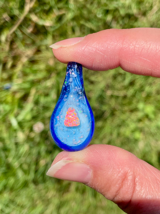 Enchanting White Opal Necklace, Handmade Artisan Jewelry, Beautiful Glass Opal Pendant Necklace for her, Mothers Day Gift, Gemstone Jewelry