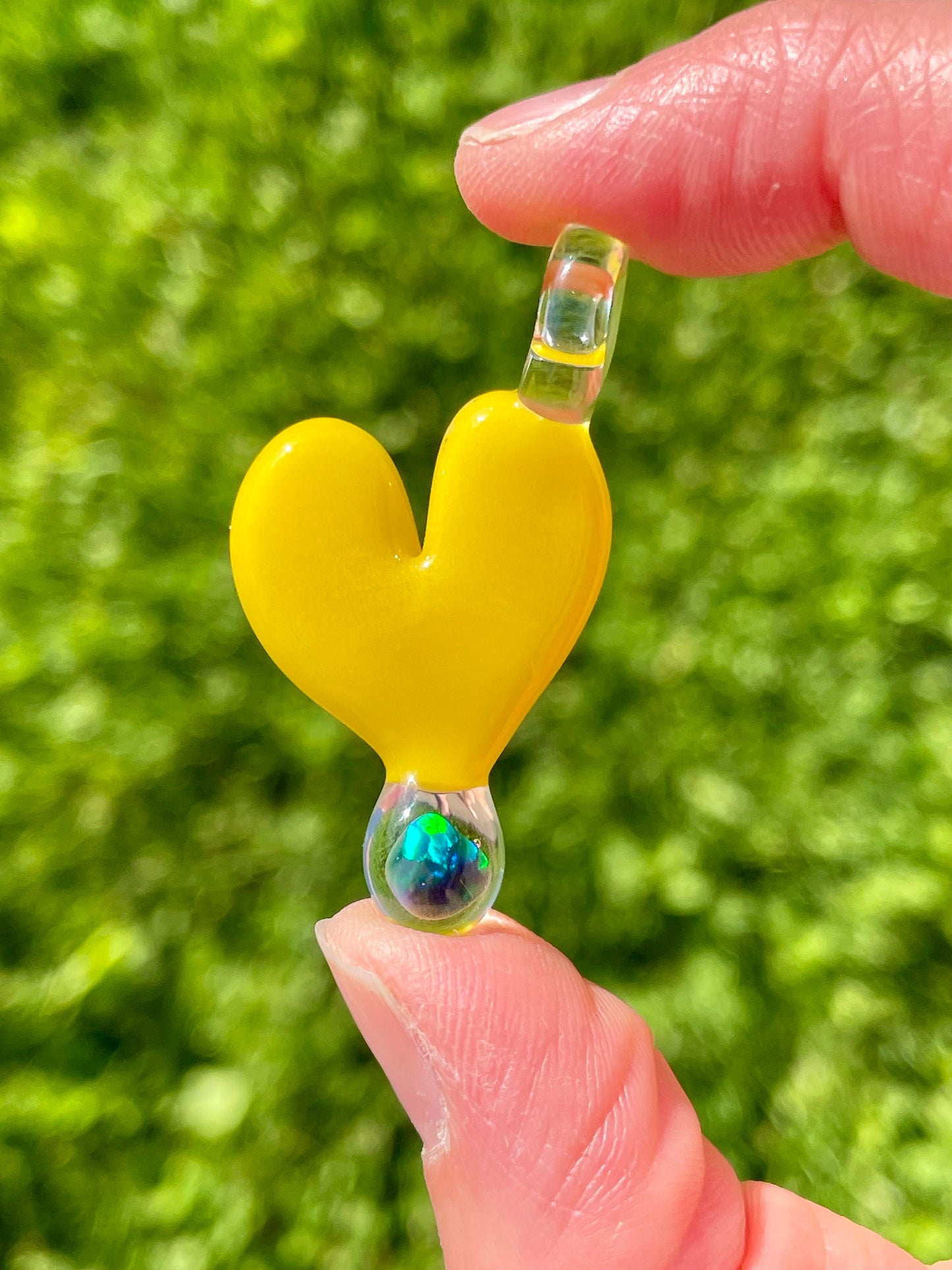 Glass Heart Pendant Opal Necklace for Her, Simple Heart Jewelry, October Birthstone, Anniversary Gift, gift for wife, gift for girlfriend