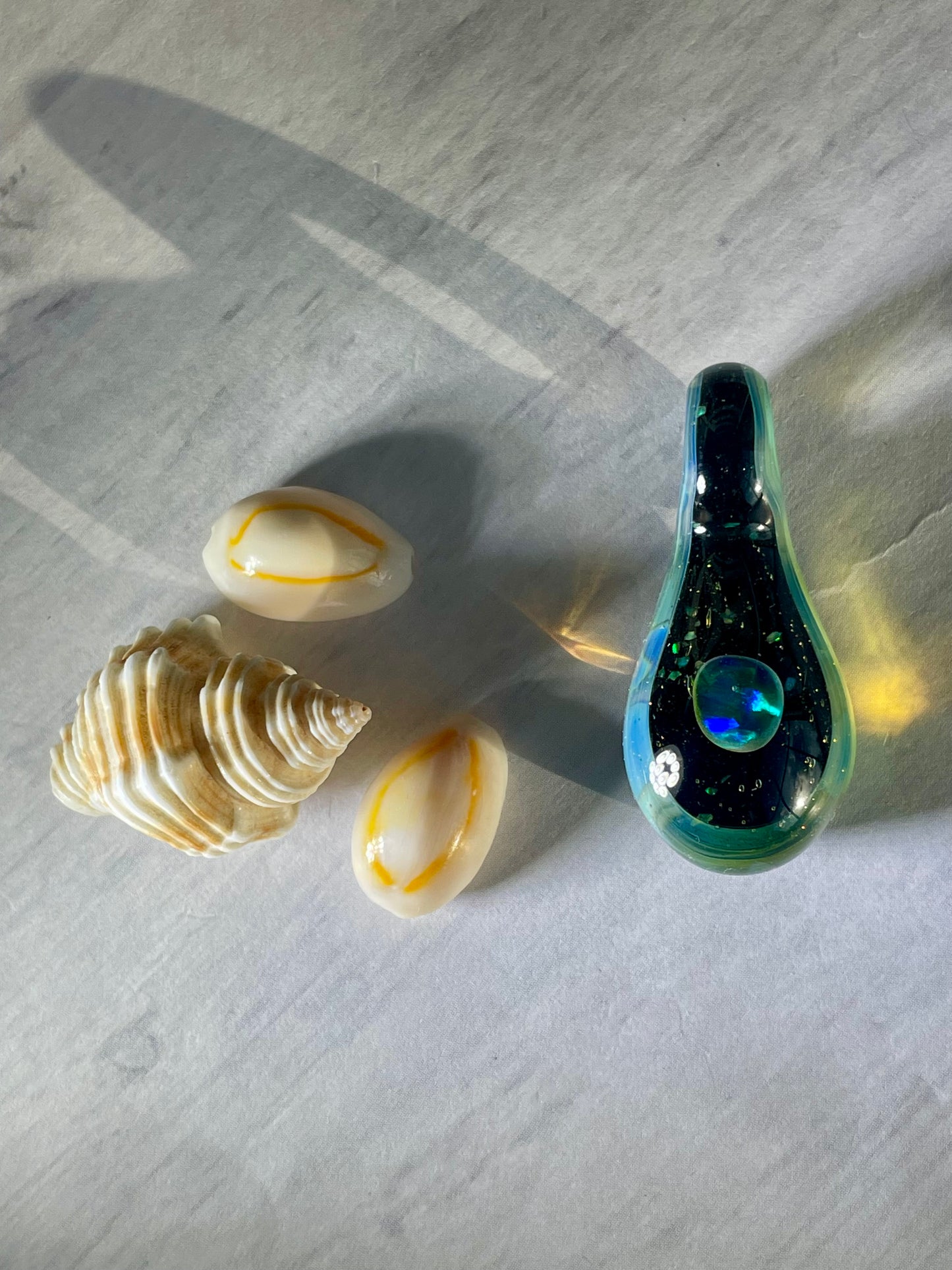 Handmade Small Glass Opal Pendant Necklace, Handmade Galaxy Pendant, Mothers Day Gift for her, one of a kind Birthday Gift Idea for daughter