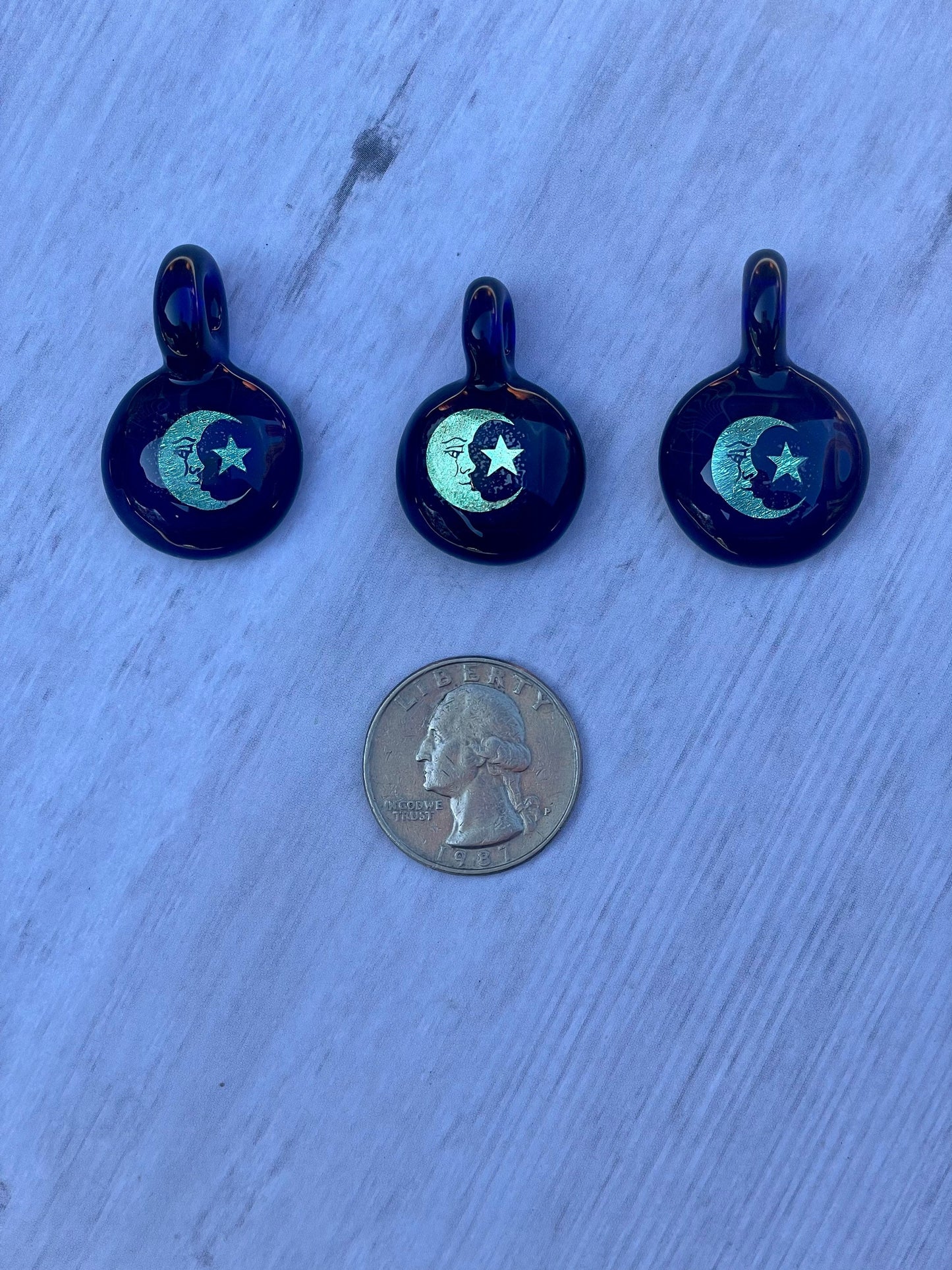Moon and Star Necklace Pendant gift for her, Blown Glass dichroic pendant, celestial jewelry for daughter, star, moon, gift for girlfriend