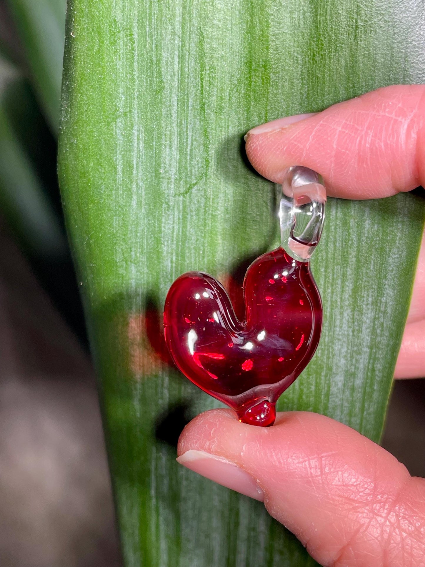 Red Heart Pendant, Glass Necklace for Her, Simple Red Heart Jewelry, Anniversary Gift idea for wife, gift for girlfriend, Mothers Day Gift