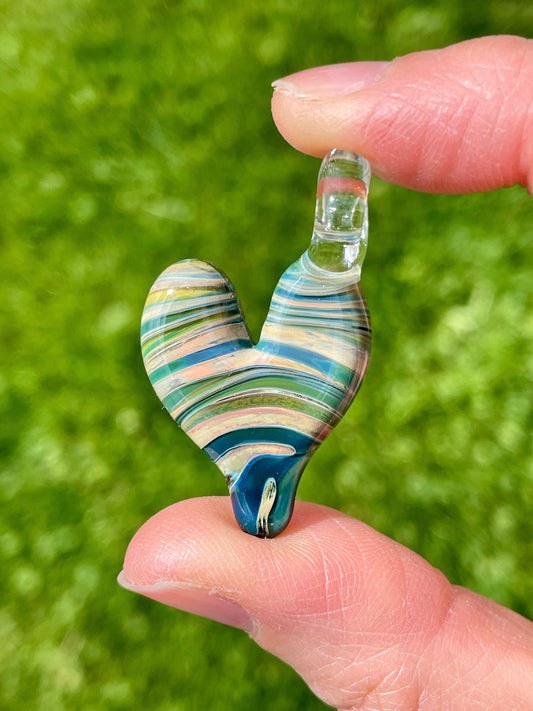 Handmade Glass Heart Pendant, Cute Dainty Heart Necklace, Simple Necklace, Birthday Gift, Glass Art Necklace, Unique Valentines Gift for Her