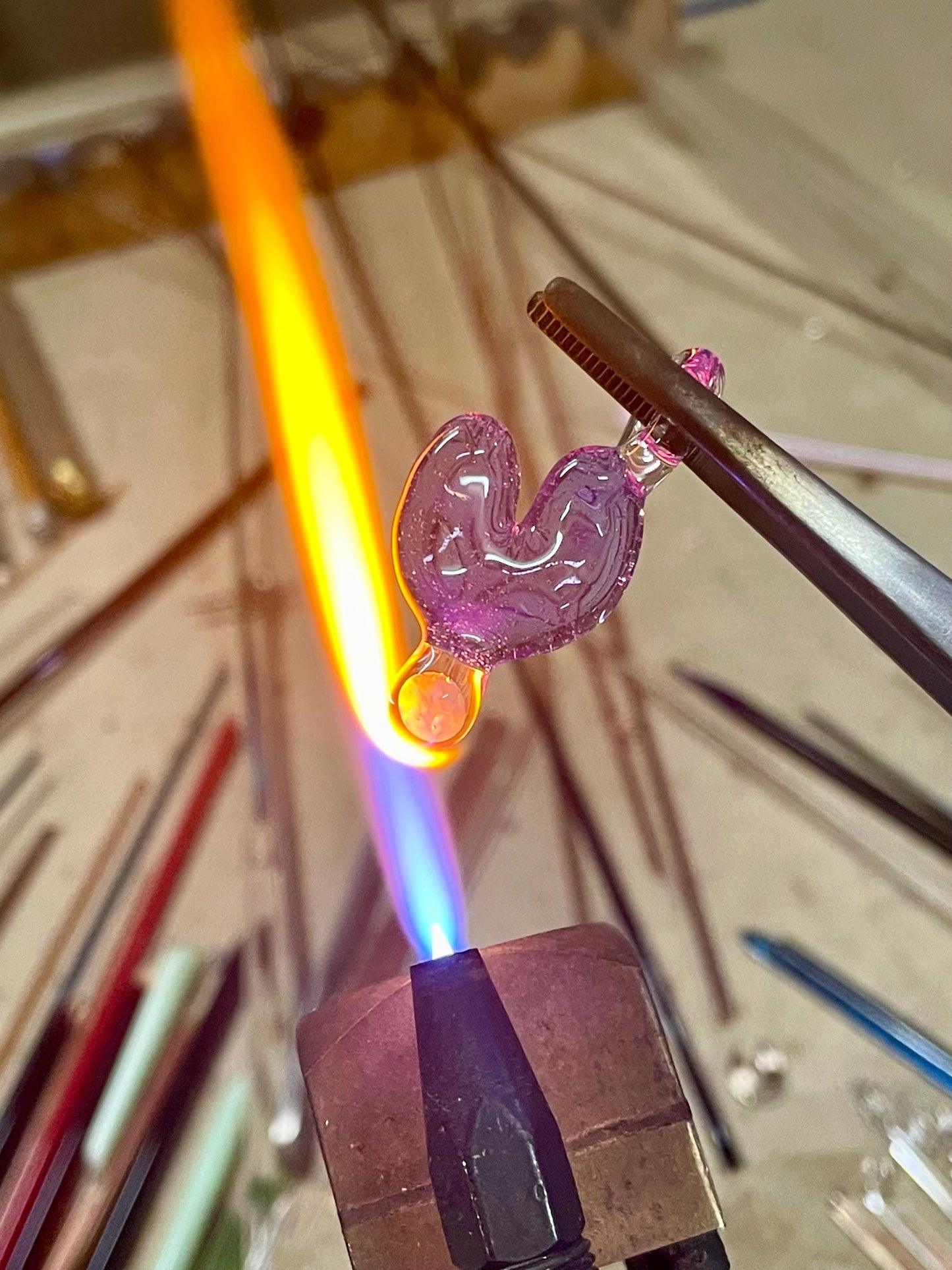 Purple Glass Heart Pendant, Unique Opal Necklace, Simple Heart Jewelry, Anniversary Gift for Wife, Unique Birthday Gift, Valentines Day Gift
