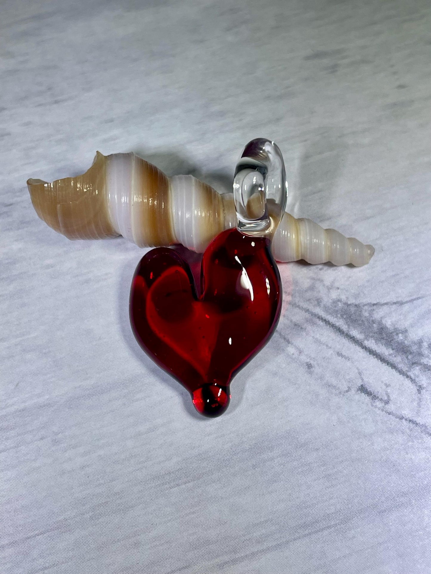 Red Heart Pendant, Glass Necklace for Her, Simple Red Heart Jewelry, Anniversary Gift idea for wife, gift for girlfriend, Mothers Day Gift