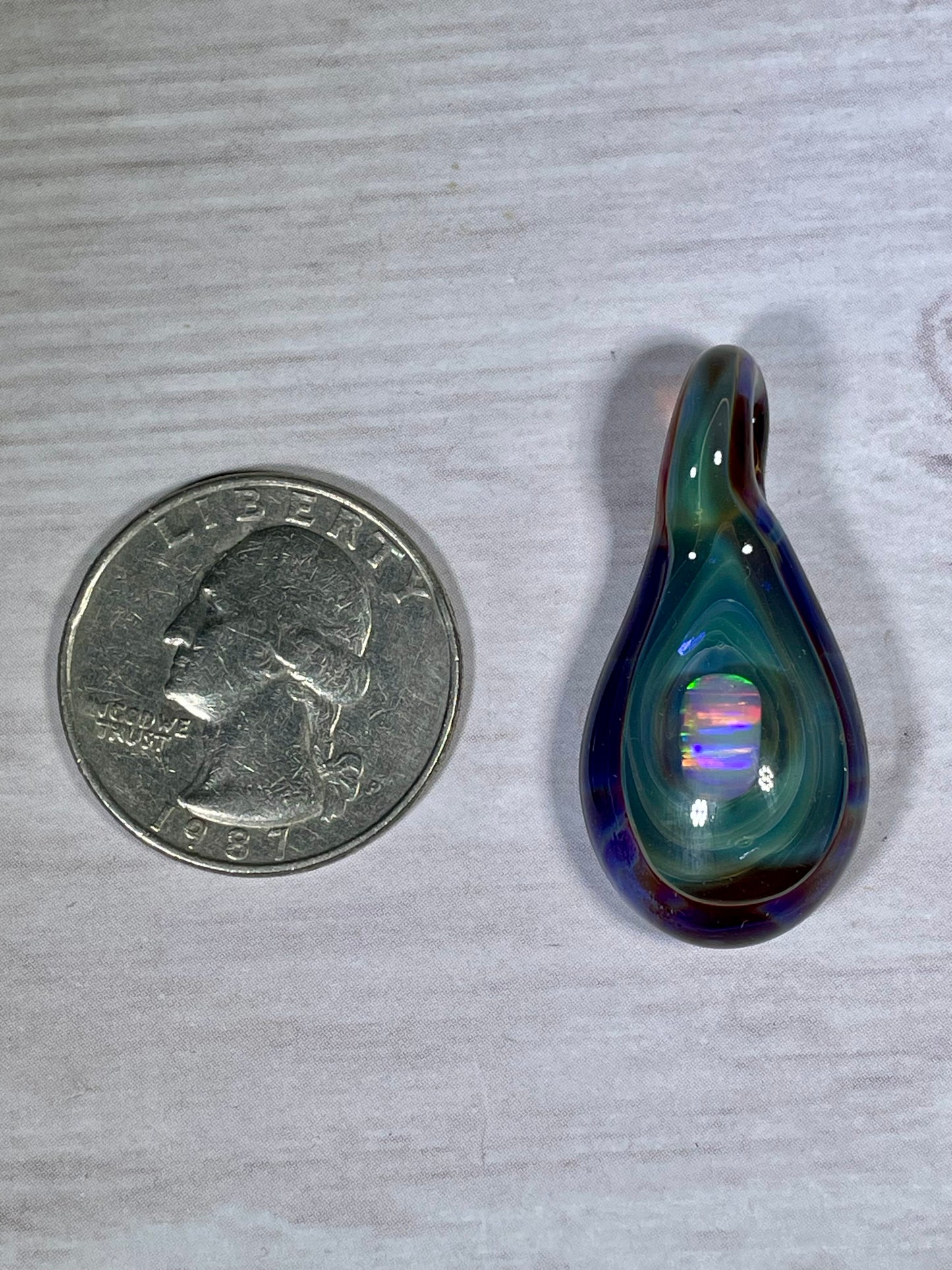 Handmade Beautiful Opal Necklace, Small Glass Pendant, Gemstone Jewelry, Mystical Pendant, Unique Birthday Gift, Mothers Day Gift for Her