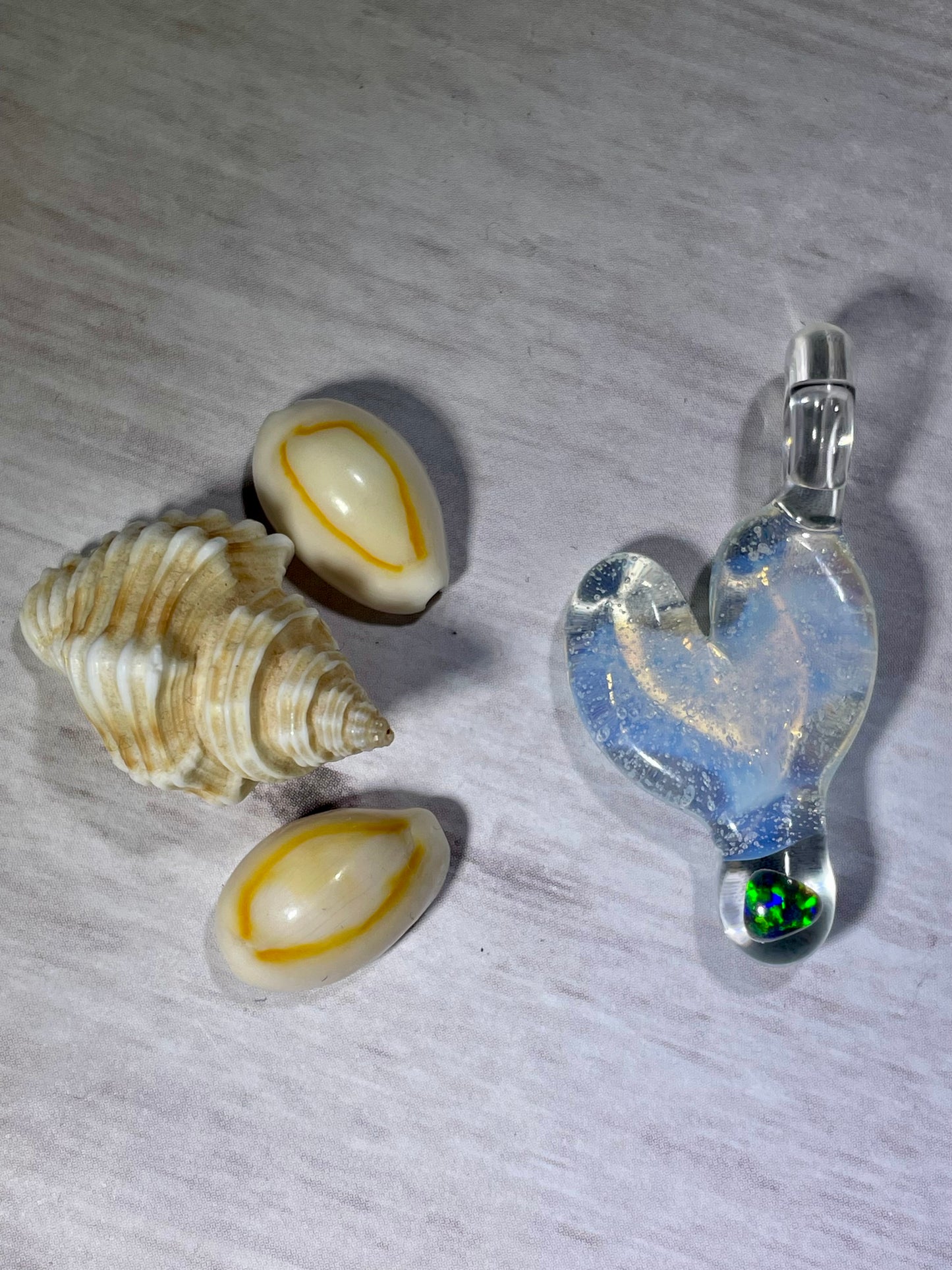Blown Glass Heart Pendant Opal Necklace for Her, Simple Heart Jewelry Mothers Day Gift, Anniversary Gift, gift for wife, gift for girlfriend