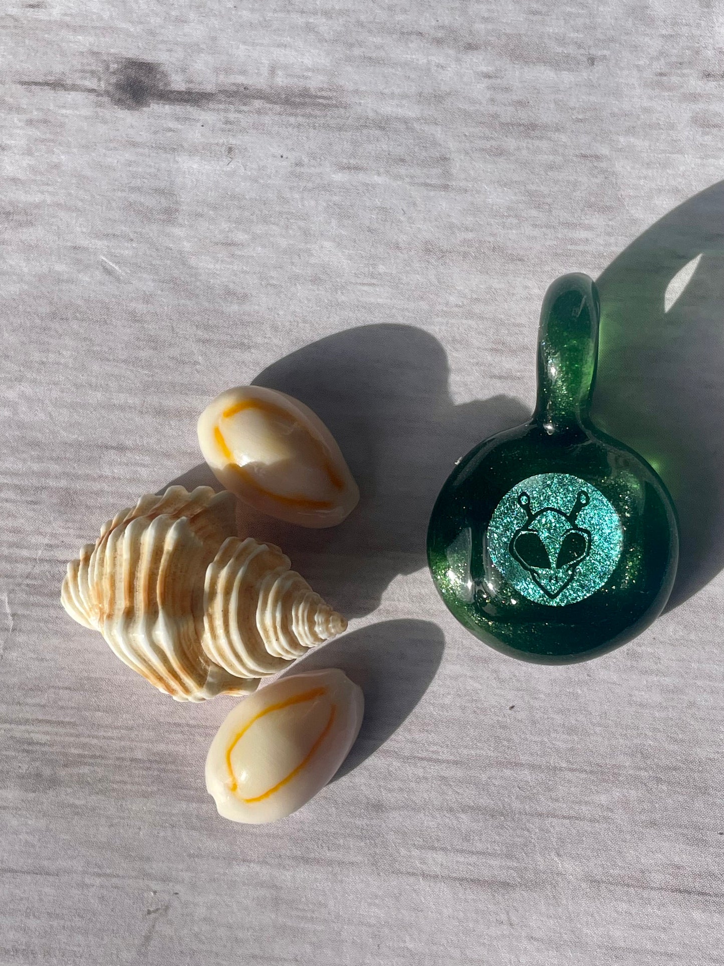 Unique Alien Necklace, Small Glass Pendant, Alien Jewelry, Boro Glass Jewelry, Green Alien Lover Birthday Gift Ideas, Extraterrestrial Gift