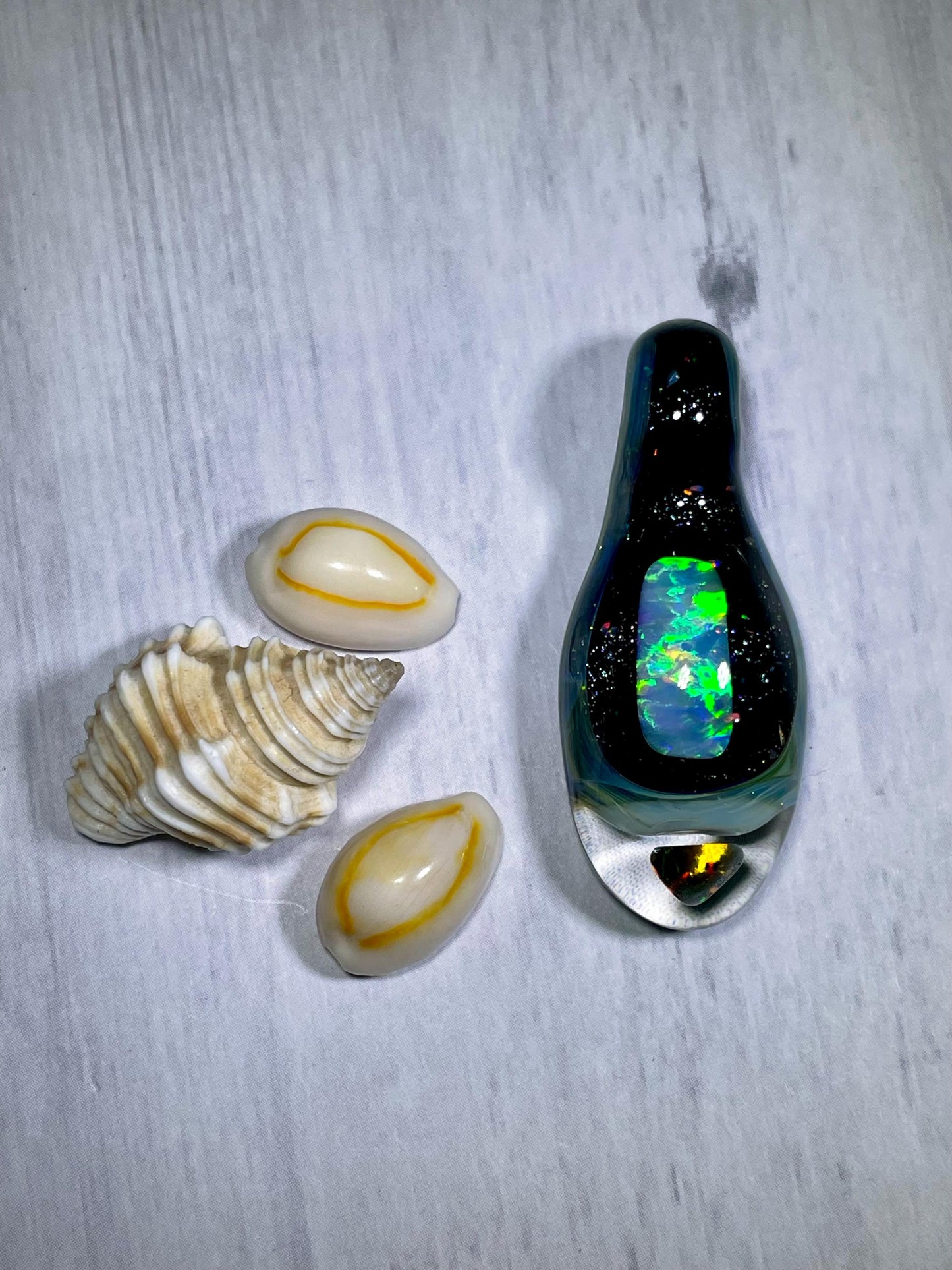 Handmade Glass Opal Pendant Necklace, Unique Anniversary Gift, Galaxy Opal Pendant, Birthday Gift for wife, Handmade Valentines Gift for Her