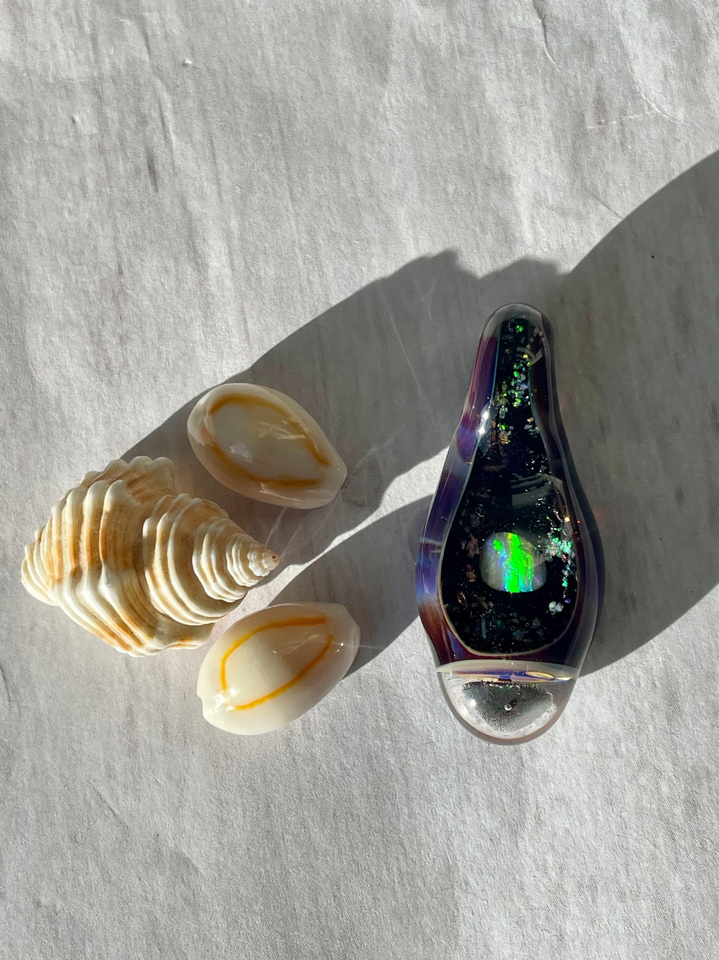 Unique Glass Blown Opal Pendant Necklace, Artisan Jewelry for her, Galaxy Pendant for him, Birthday Gift for wife, Valentines Day Gift