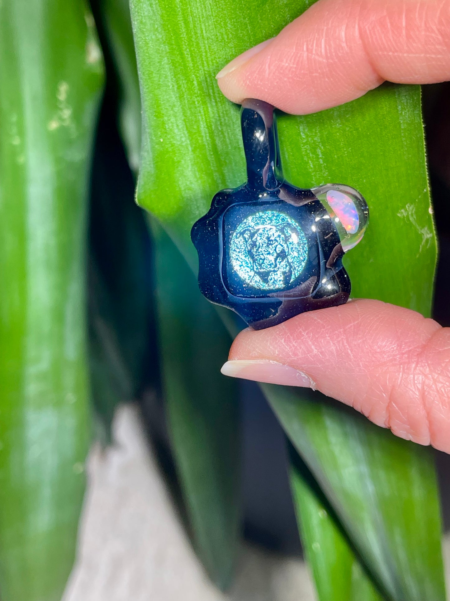 Blown Glass Necklace, Pitbull Mom Gifts, Rescue dog mom jewelry, birthday mom gift from dog, American Staffordshire Terrier, dog lover gift