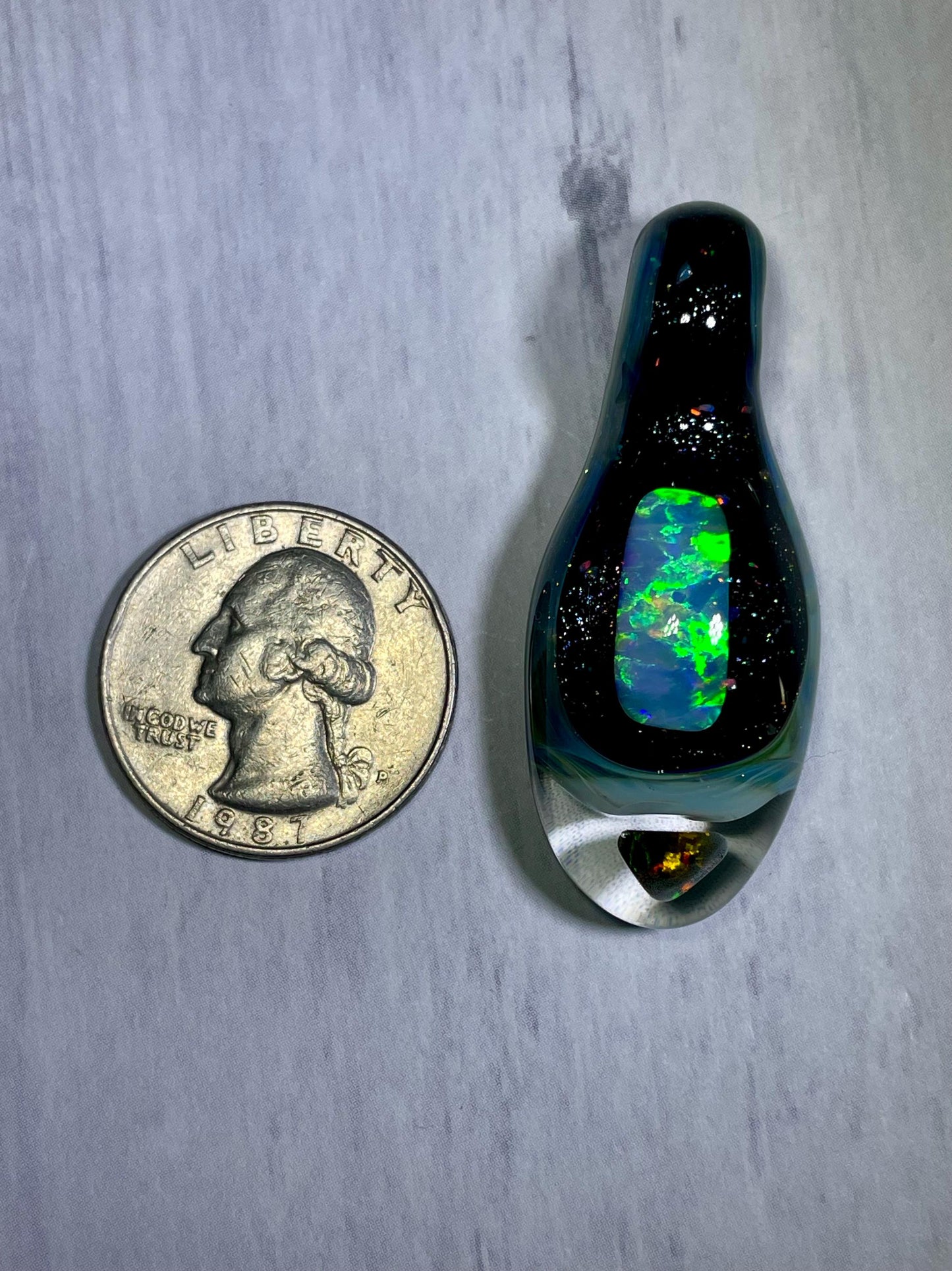 Handmade Glass Opal Pendant Necklace, Unique Anniversary Gift, Galaxy Opal Pendant, Birthday Gift for wife, Handmade Valentines Gift for Her
