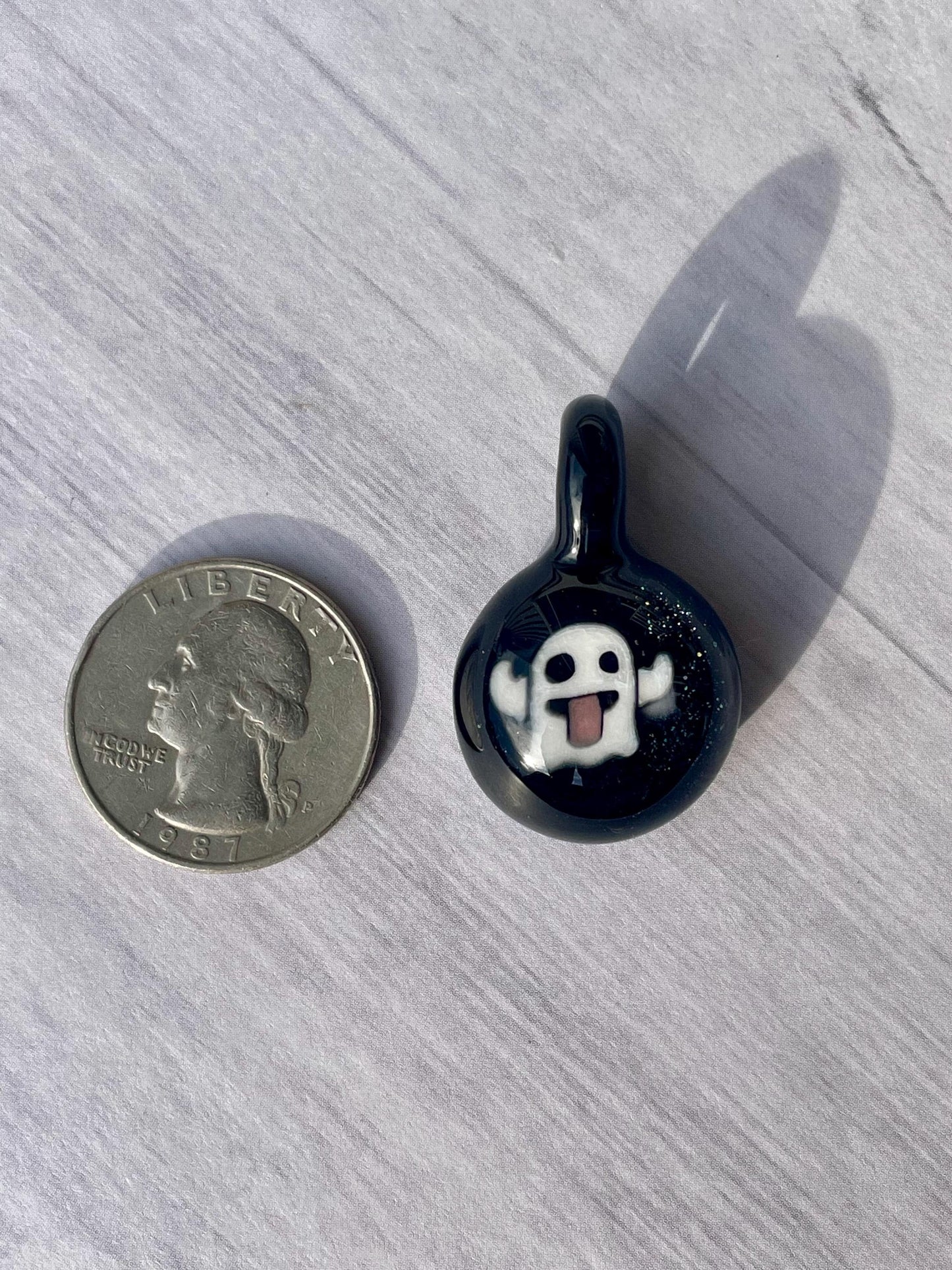 Ghost Necklace, Ghost Jewelry for her, Blown Glass Ghost Pendant, Gothic Jewelry, Ghost Gift for brother, Ghost Lover Halloween gift ideas