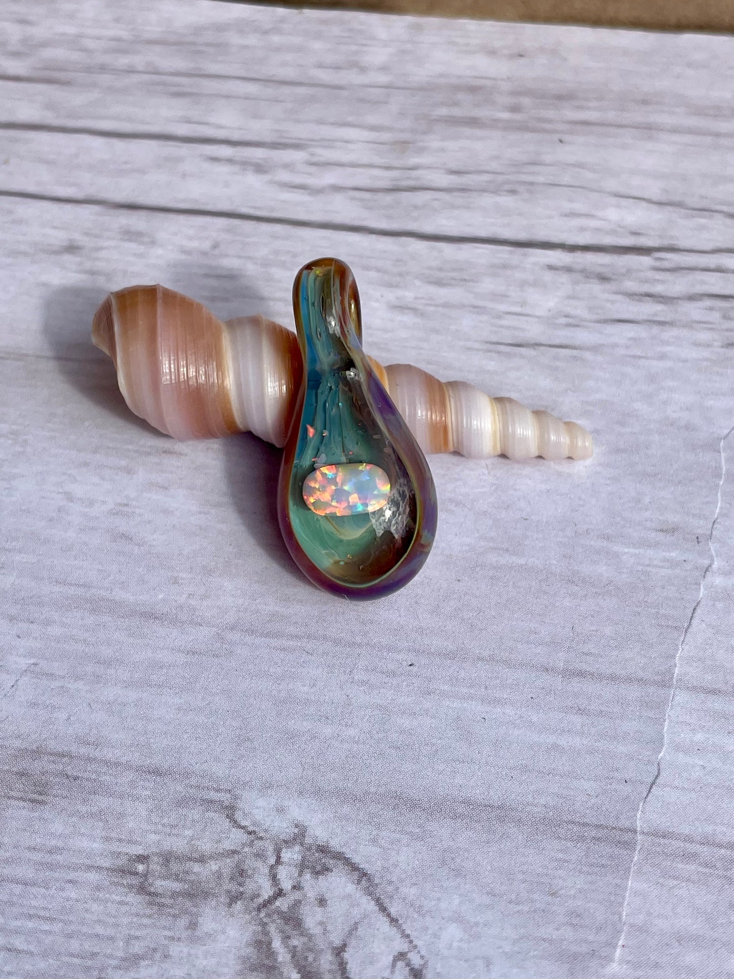 Handmade Beautiful Opal Necklace, Small Glass Pendant, Gemstone Jewelry, Mystical Pendant, Unique Birthday Gift, Mothers Day Gift for Her