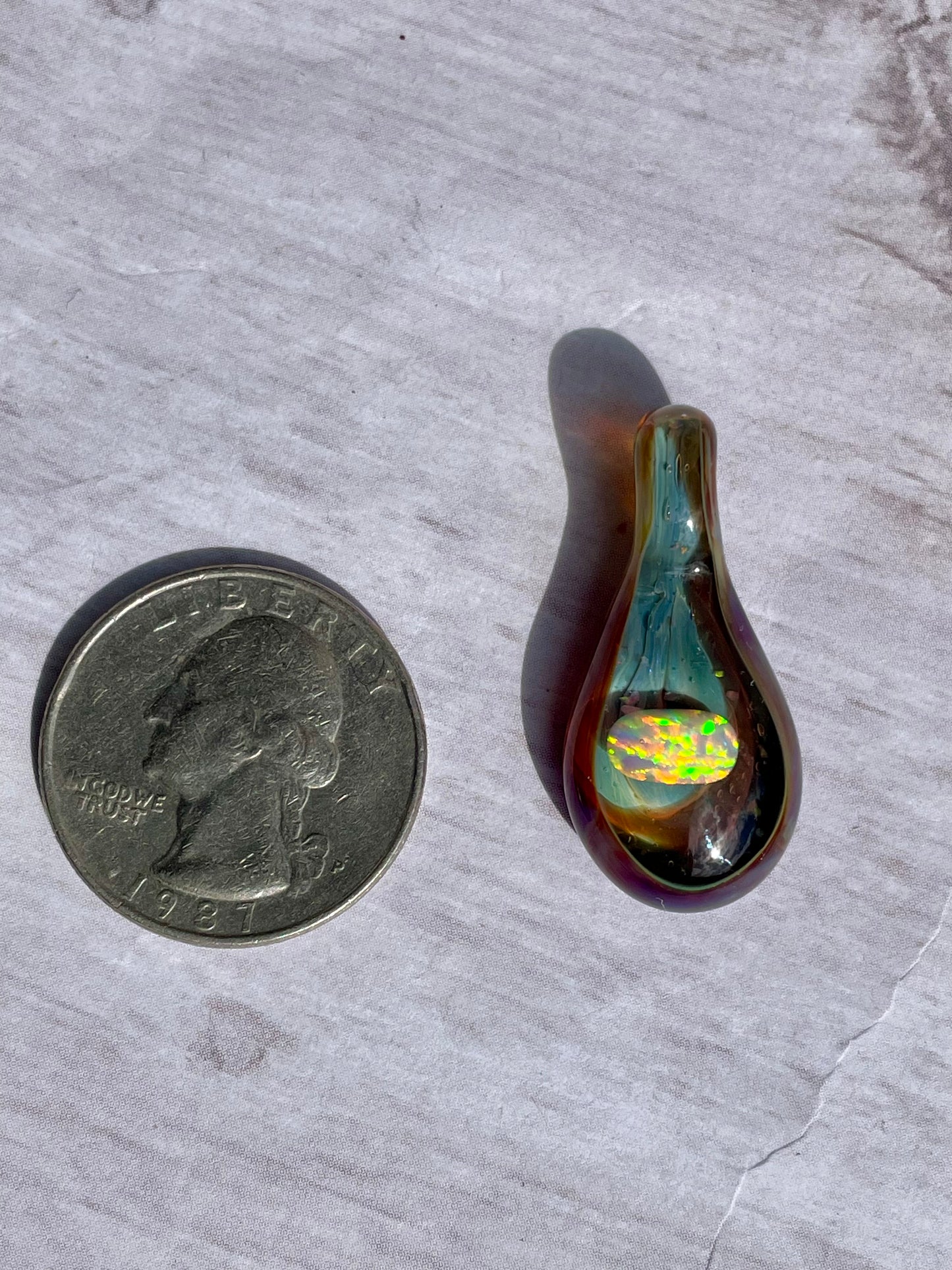 Handmade Beautiful Opal Necklace, Small Glass Pendant, Gemstone Jewelry, Mystical Pendant, Unique Birthday Gift, Mothers Day Gift for Her