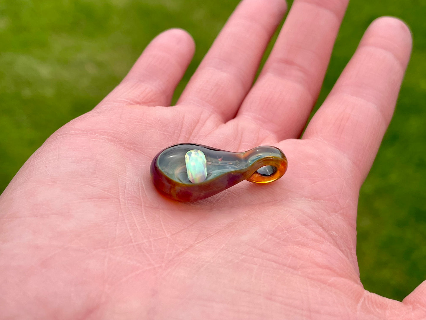 Handmade Beautiful Opal Necklace, Small Glass Pendant, Gemstone Jewelry, Mystical Pendant, Unique Birthday Gift, Mothers Day Gift for Her