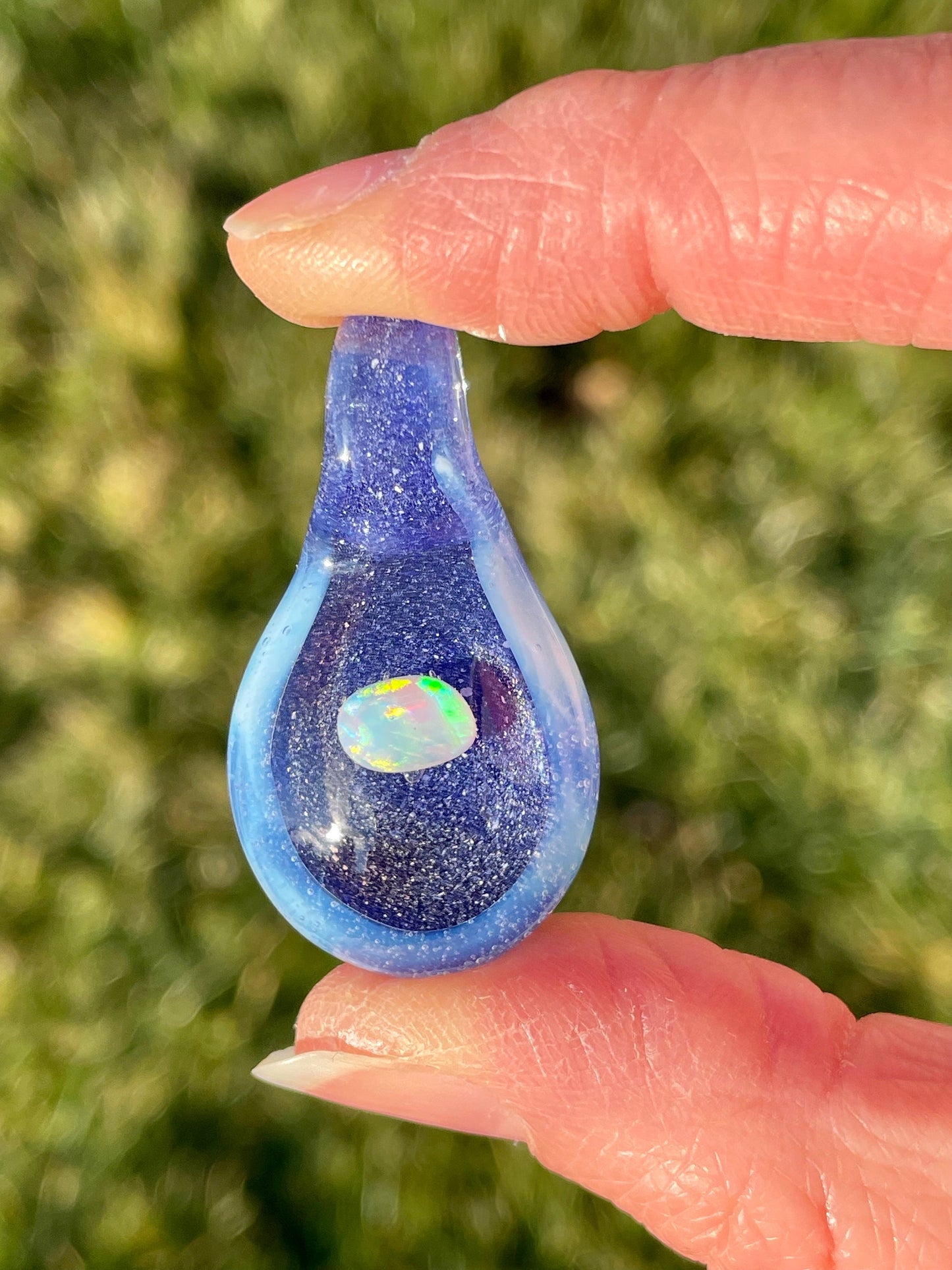 Enchanting White Opal Necklace, Handmade Artisan Jewelry, Beautiful Glass Opal Pendant Necklace, Mothers Day Gift, Valentines Day Gift