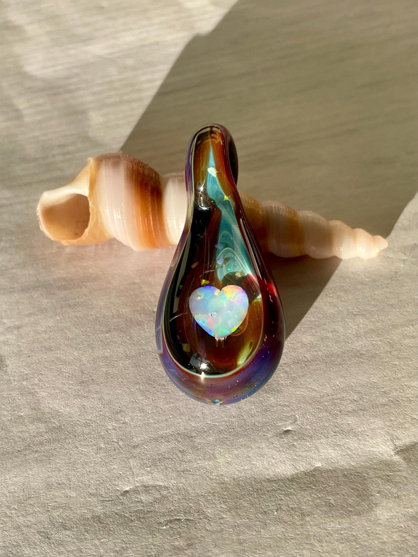 Handmade Heart Opal Pendant Necklace, New Mom Gift, Beautiful Anniversary Gift for Wife, Special Mothers Day Gift for Her, Charming Jewelry
