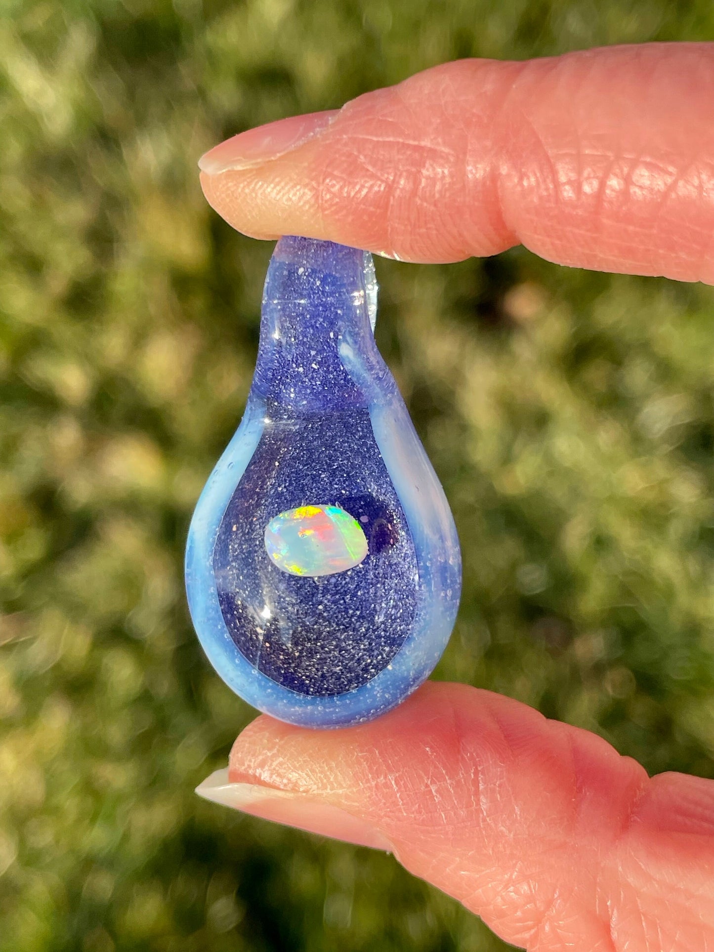 Enchanting White Opal Necklace, Handmade Artisan Jewelry, Beautiful Glass Opal Pendant Necklace, Mothers Day Gift, Valentines Day Gift