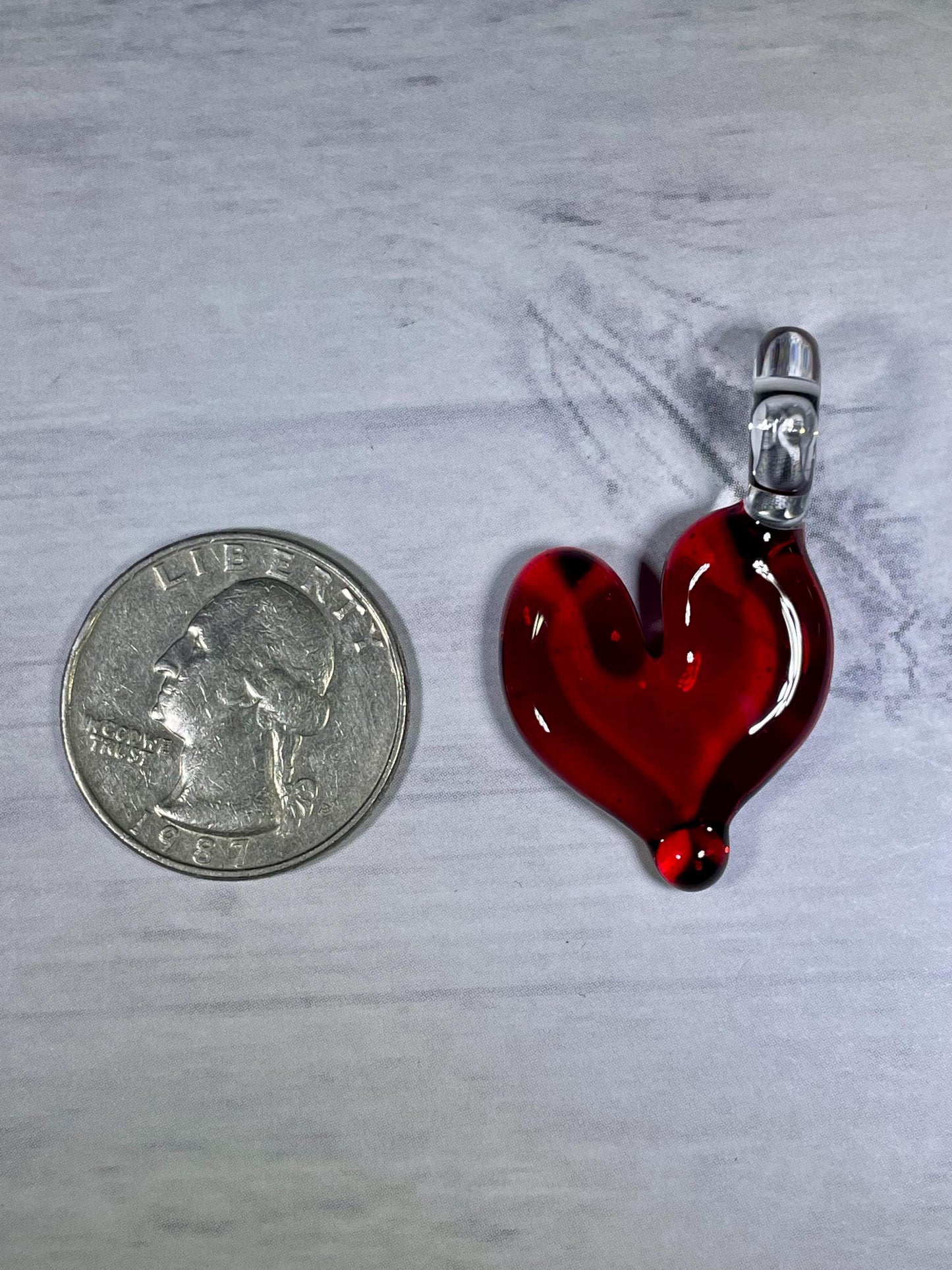 Red Heart Pendant, Glass Necklace for Her, Simple Red Heart Jewelry, Anniversary Gift idea for wife, gift for girlfriend, Mothers Day Gift