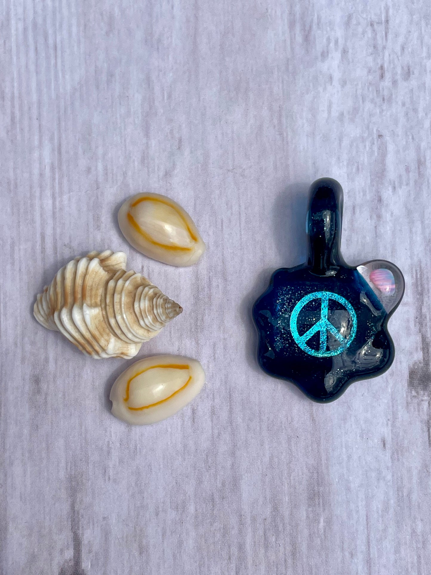 Peace Necklace - Unique Gift for Her - Handmade Glass Opal Pendant - Birthday Gift Idea - Lampwork Focal Charm Bead - Peace Sign Pendant